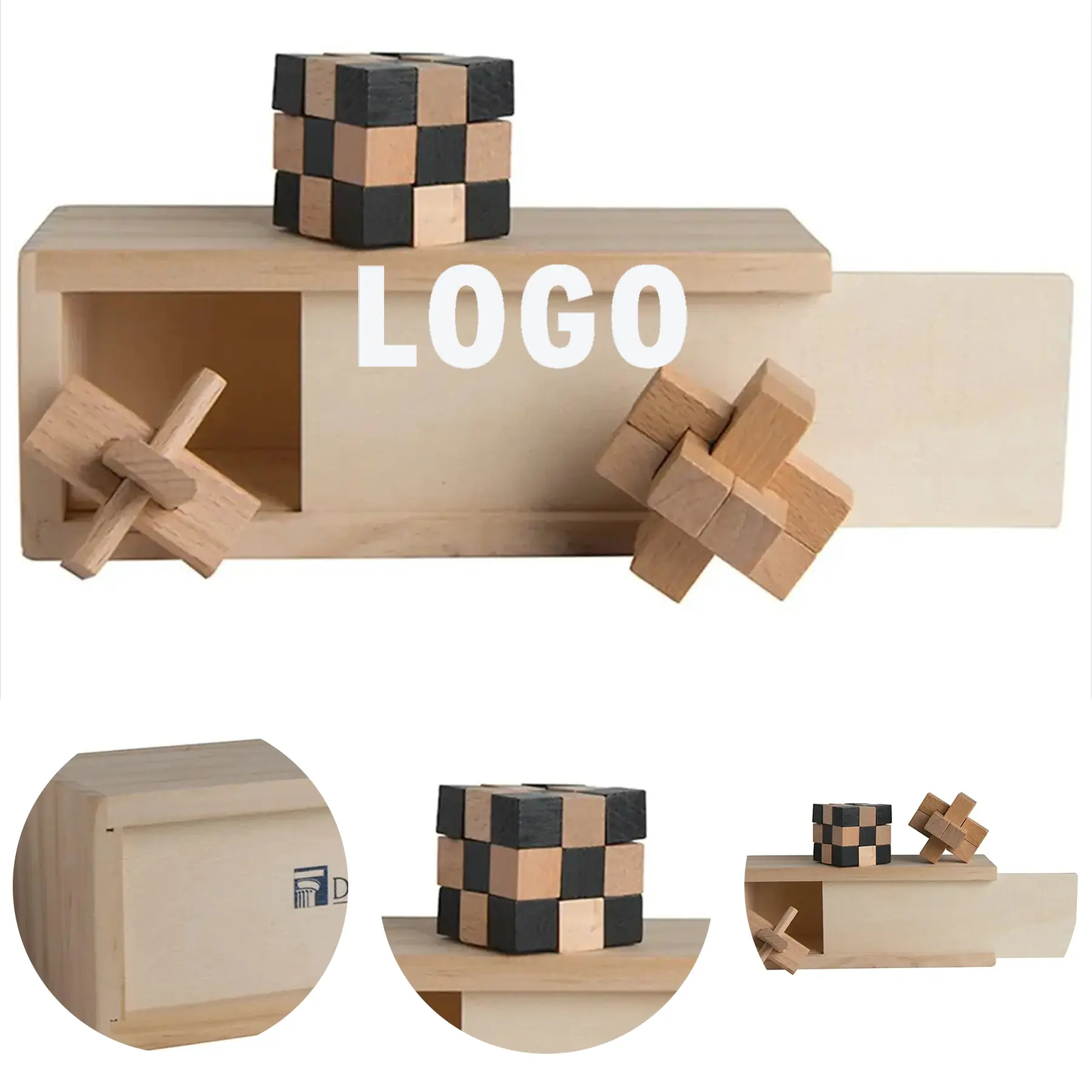 Eco Friendly Wooden Puzzle Box Set Three Classic Challenges 2