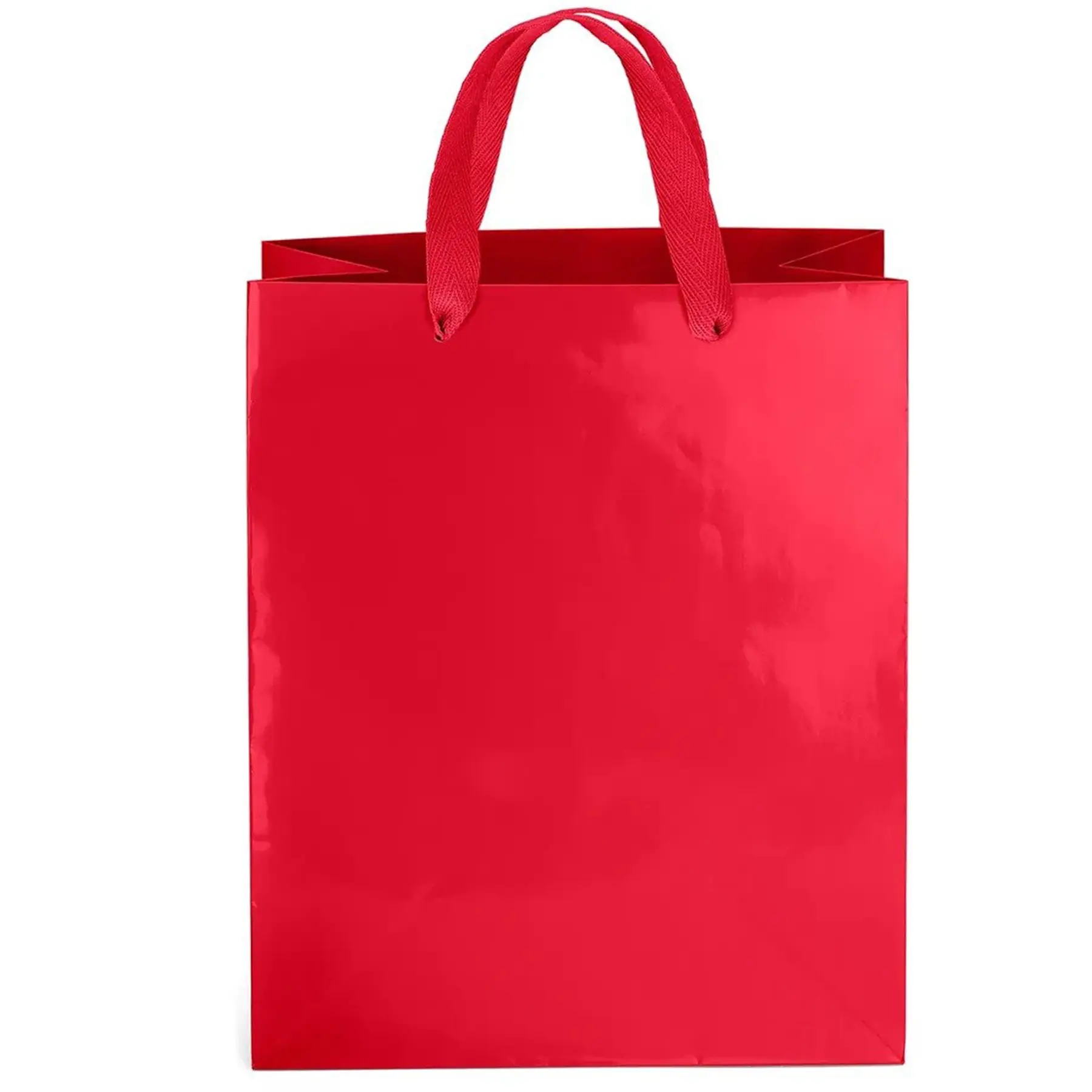 Gloss Laminated Foil Stamped Tote Bag with Woven Handles