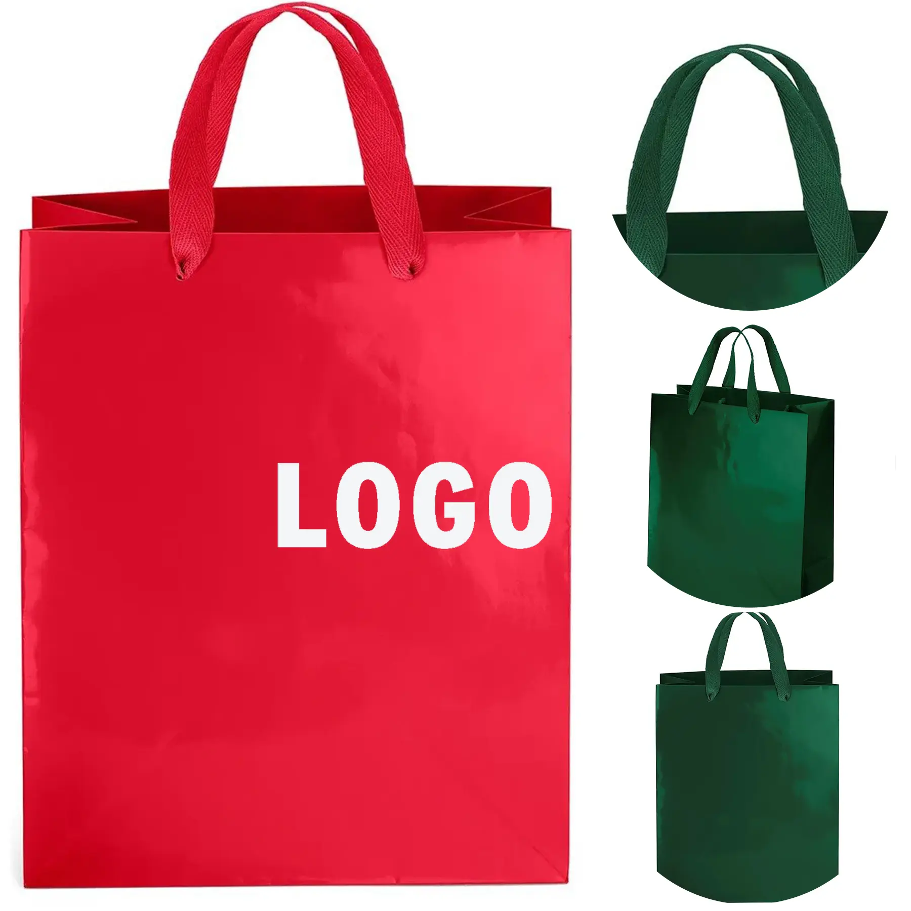 Gloss Laminated Foil Stamped Tote Bag with Woven Handles 2