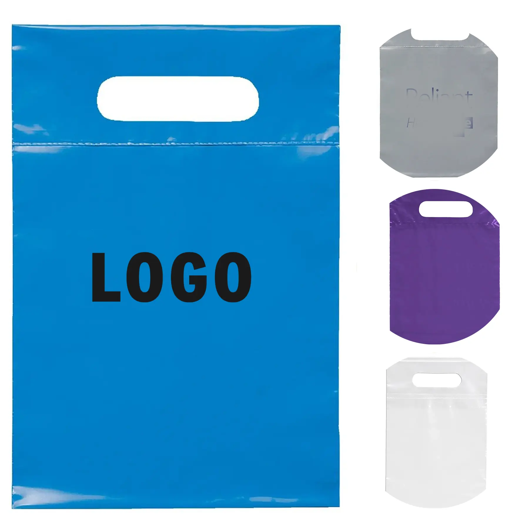Custom Flexo Print Die Cut Handle Plastic Shopping Bags 2