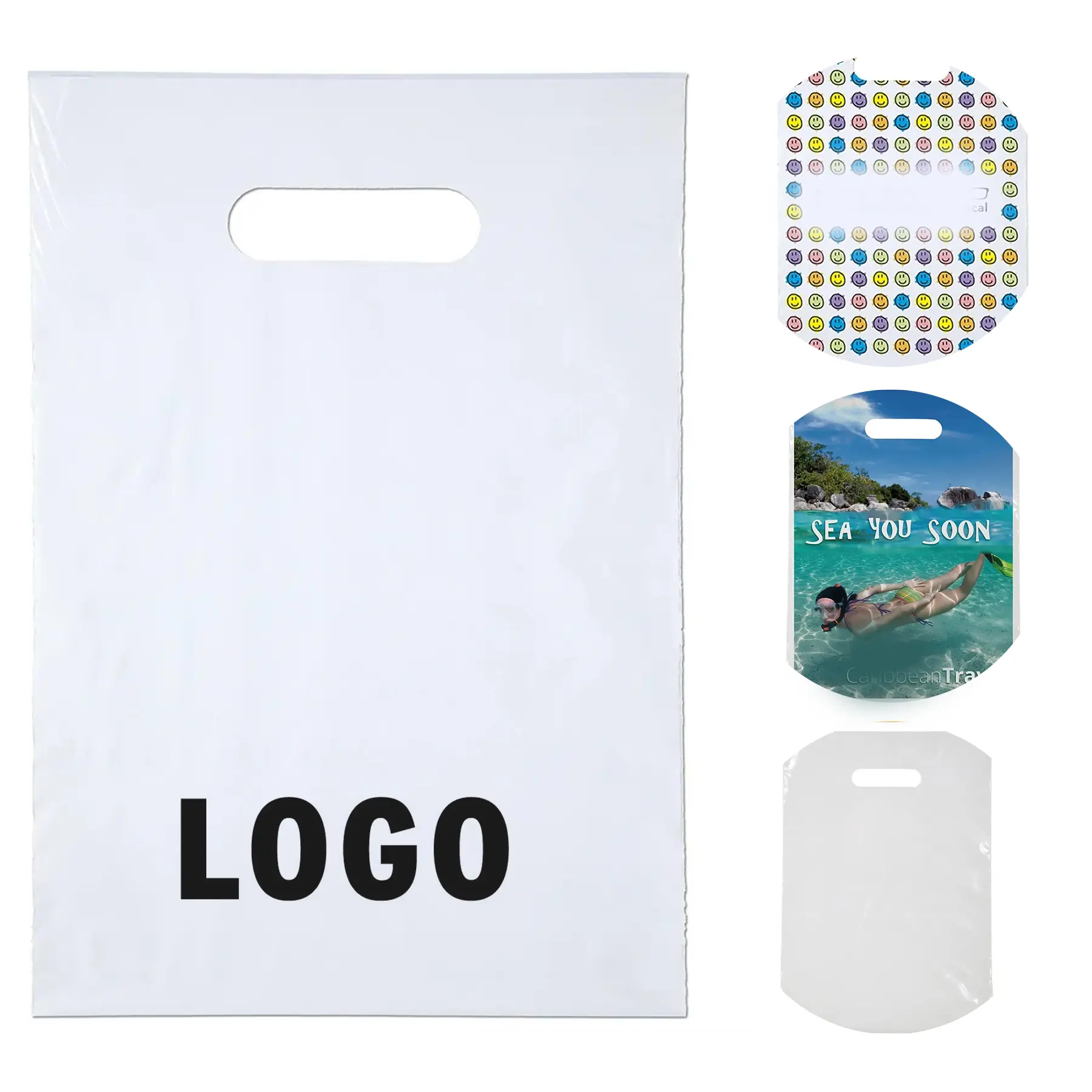 Custom Digital Full Color Die Cut Plastic Bags 2