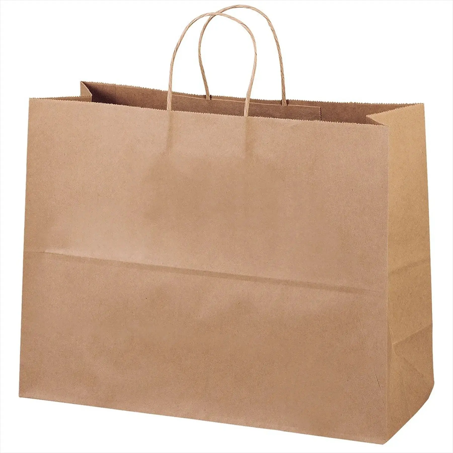 Eco Vogue Kraft Brown Paper Shopping Bags Twisted Handles Flexo Print