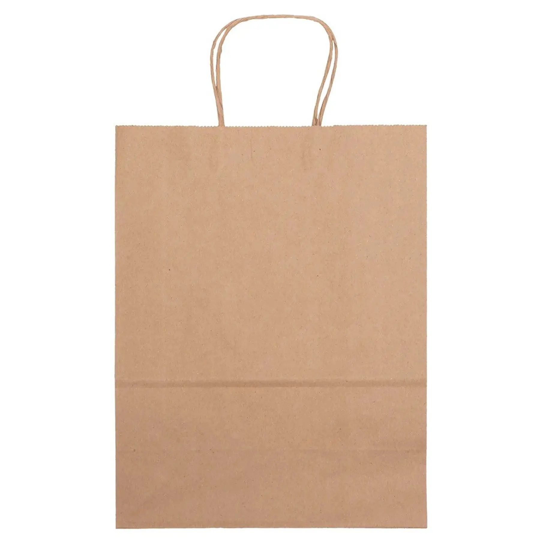 Kraft Brown Paper Shopping Bags Twisted Handles Serrated Top 100% Recycled Flexo Printed