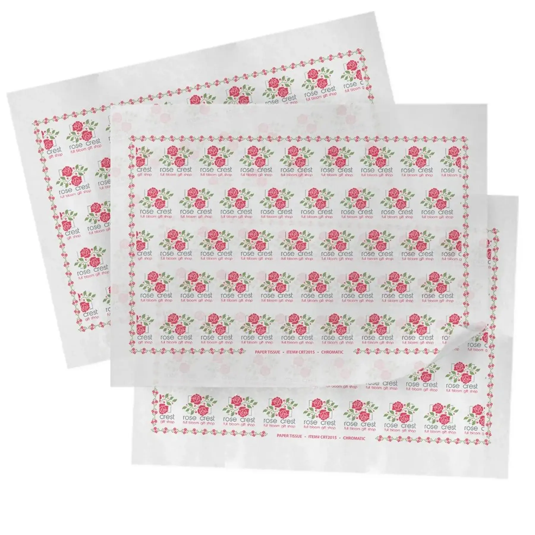 Full Color Printed Paper Tissue Half Sheet Custom Branding