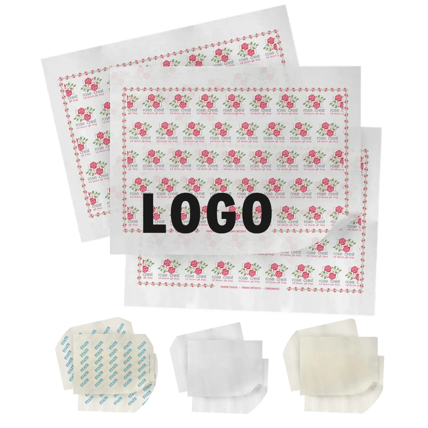 Full Color Printed Paper Tissue Half Sheet Custom Branding 2