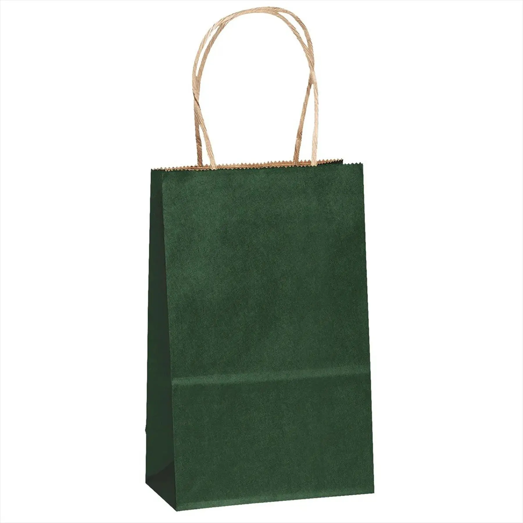 Recycled Matte Paper Tote Bags Serrated Top Twisted Handles