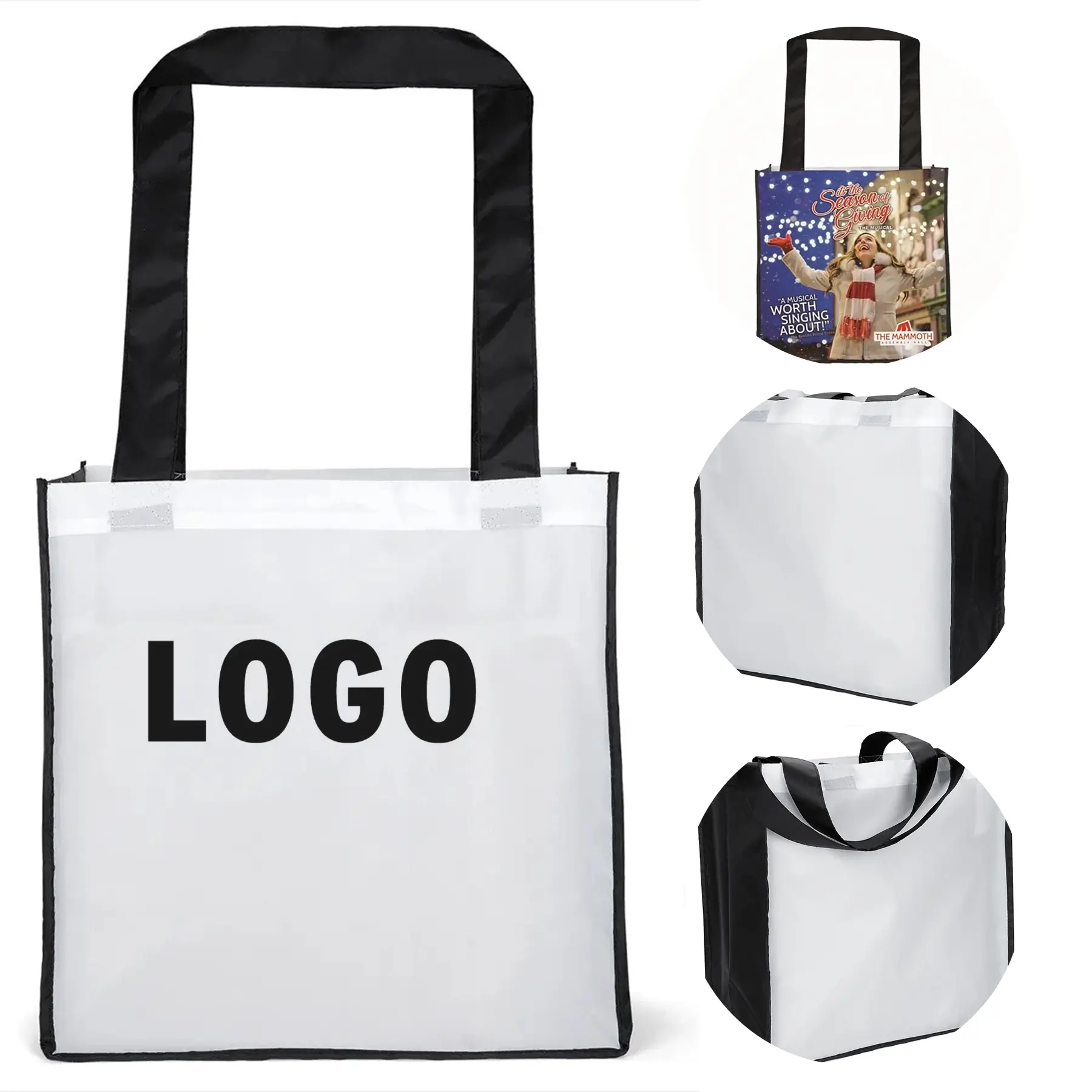 Custom Sublimation Polyester Tote Bag with Black Gussets 2