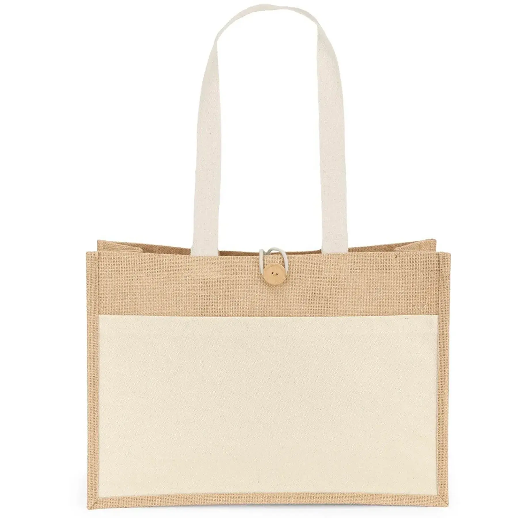 Natural Jute Tote Bag Custom Screen Print Design