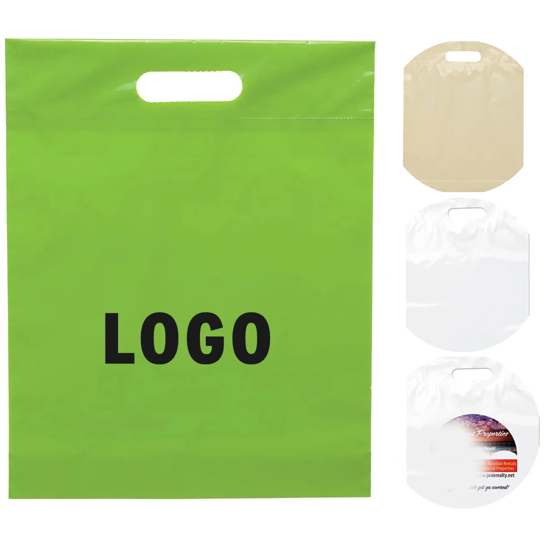 Vibrant Color Die Cut Handle Bag Heavy Duty Plastic 2