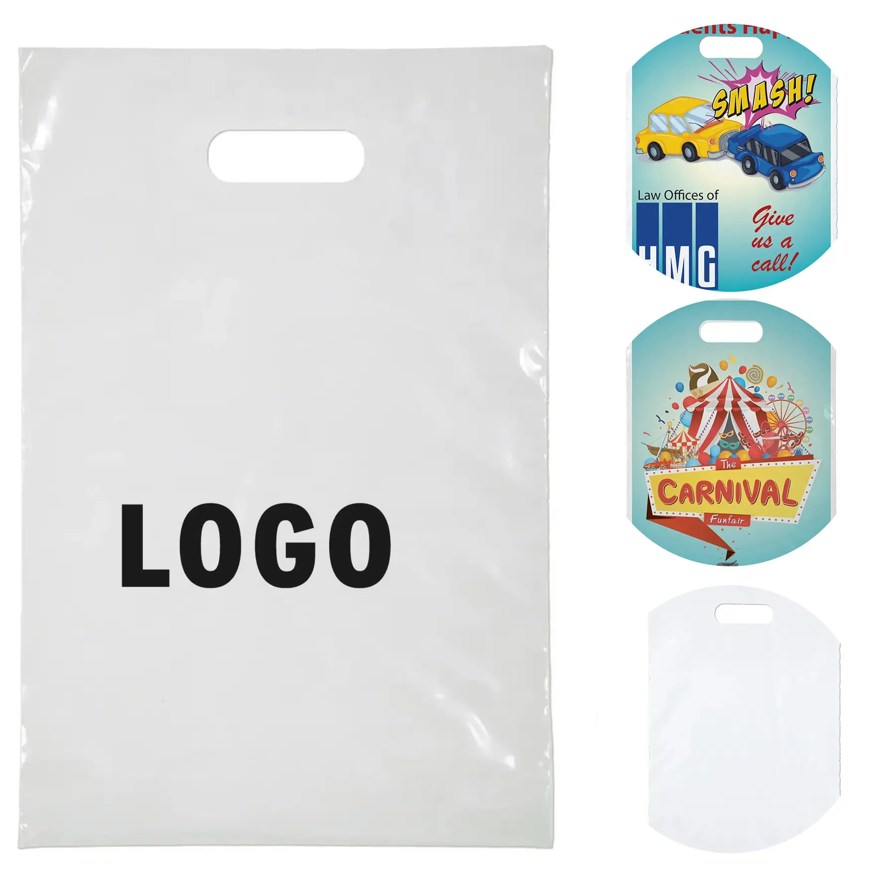 Custom Full Color Die Cut Plastic Bags 10x15 2