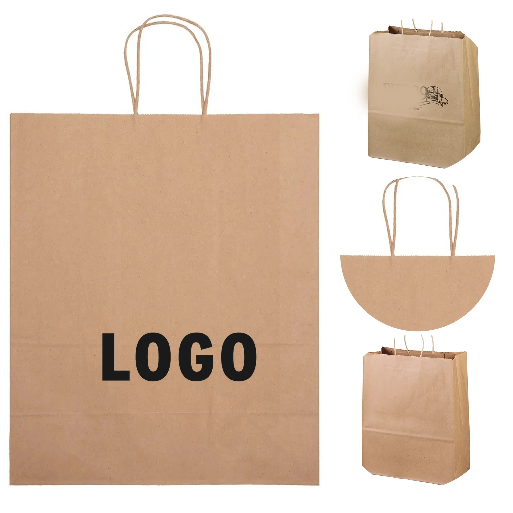 Brown Kraft Paper Shopping Bags Twist Handles 2
