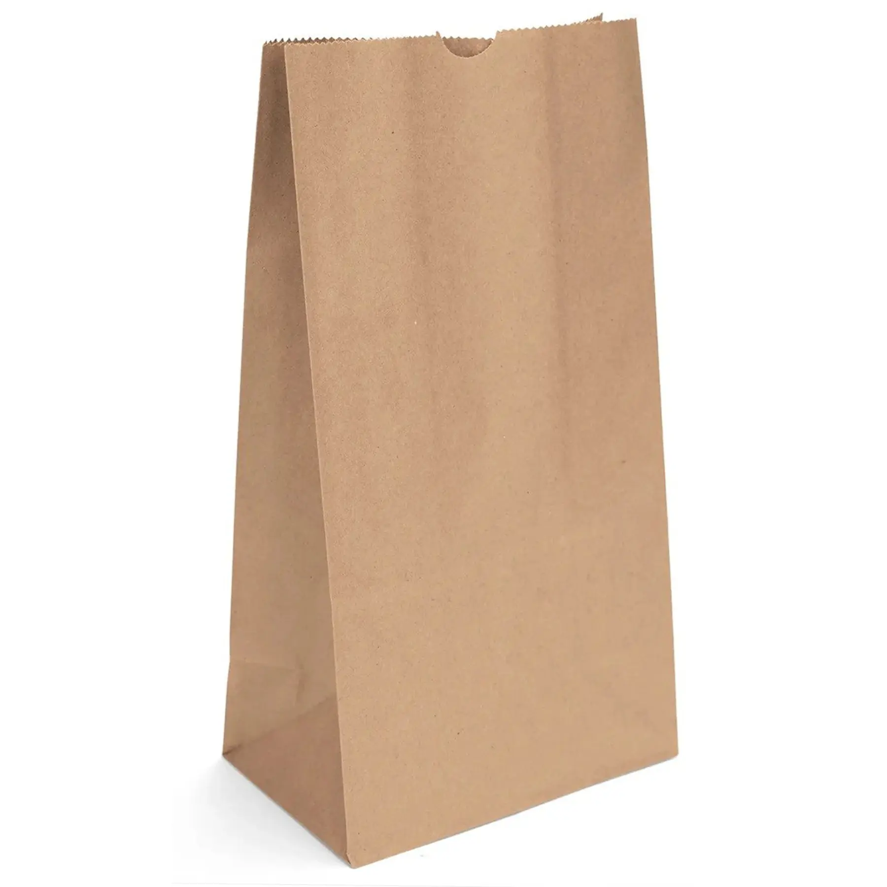 Eco Friendly Kraft Paper Bags with Serrated Top and Side Gusset