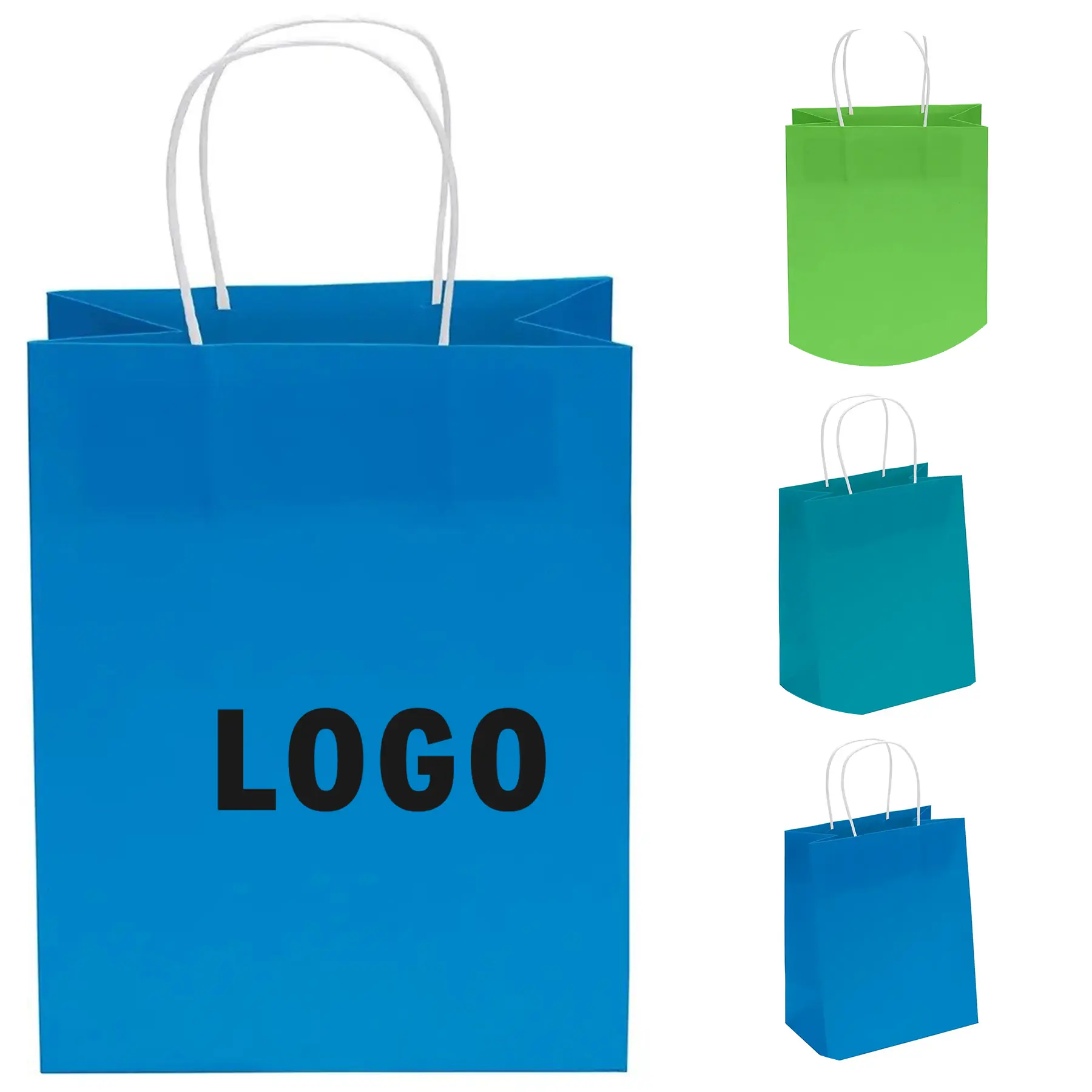 Vibrant Matte Paper Gift Bags with White Handles - Mini 2