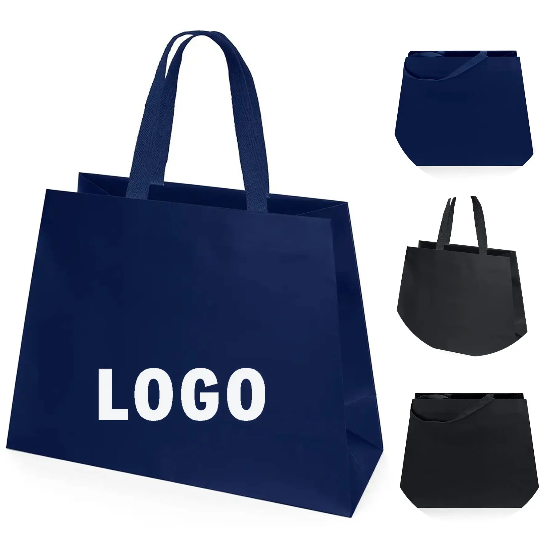 Foil Print Trapezoid Tote Woven Handles 2