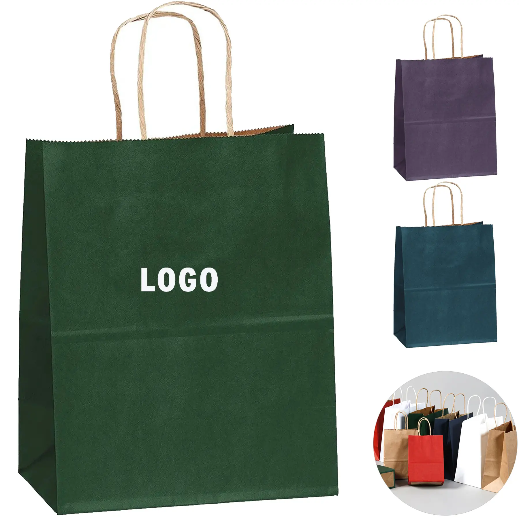 Eco Friendly Matte Paper Shopping Bags Twisted Handles 2
