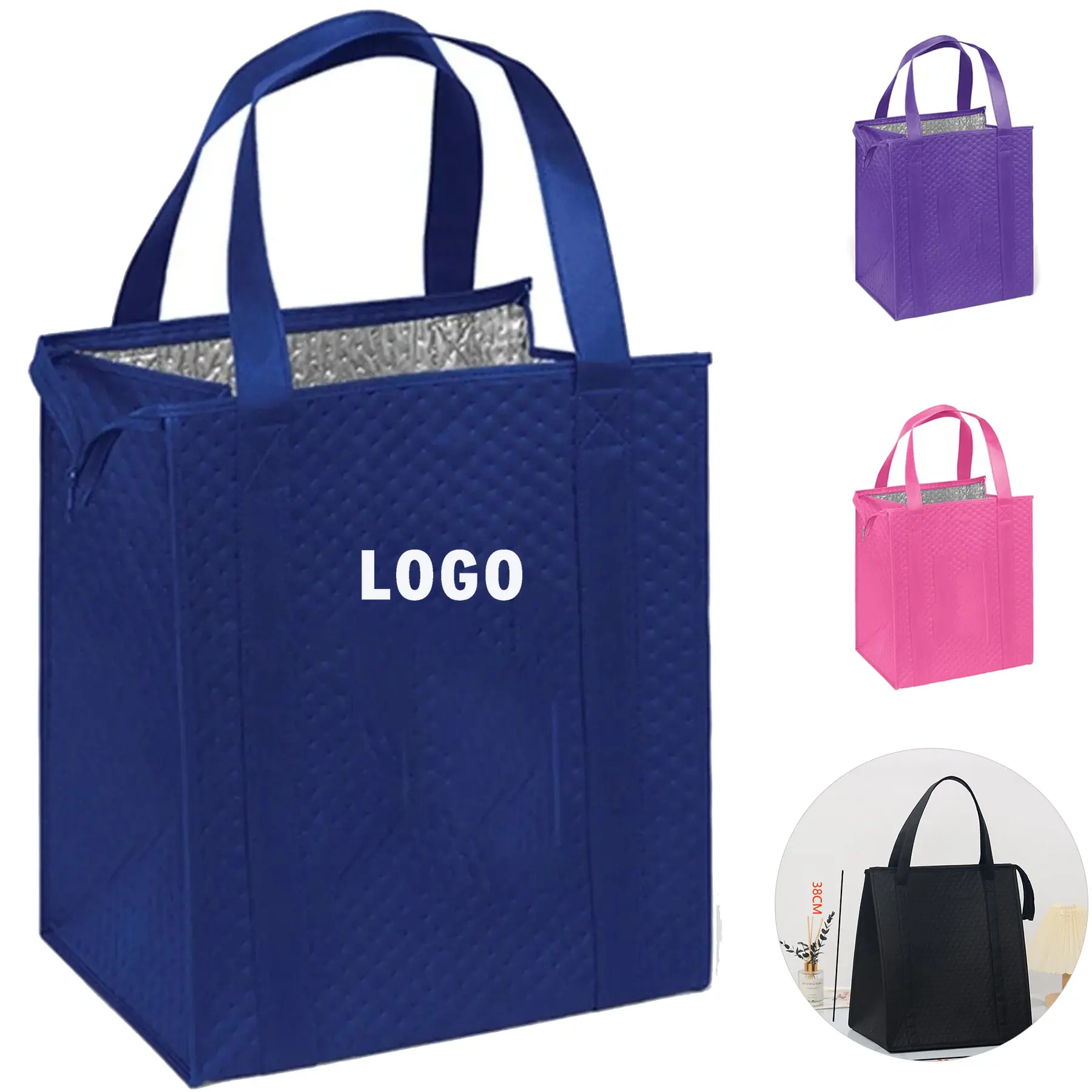 Sparkle Insulated Tote Bag for Hot Cold Food Transport Large Thermal Carrier with Strong Handles 2