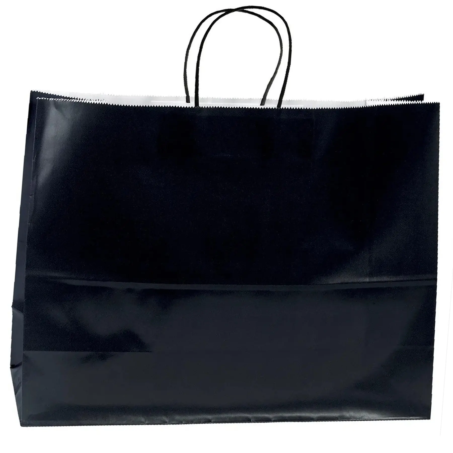 Custom Gloss Paper Shopping Bags with Twisted Kraft Handles