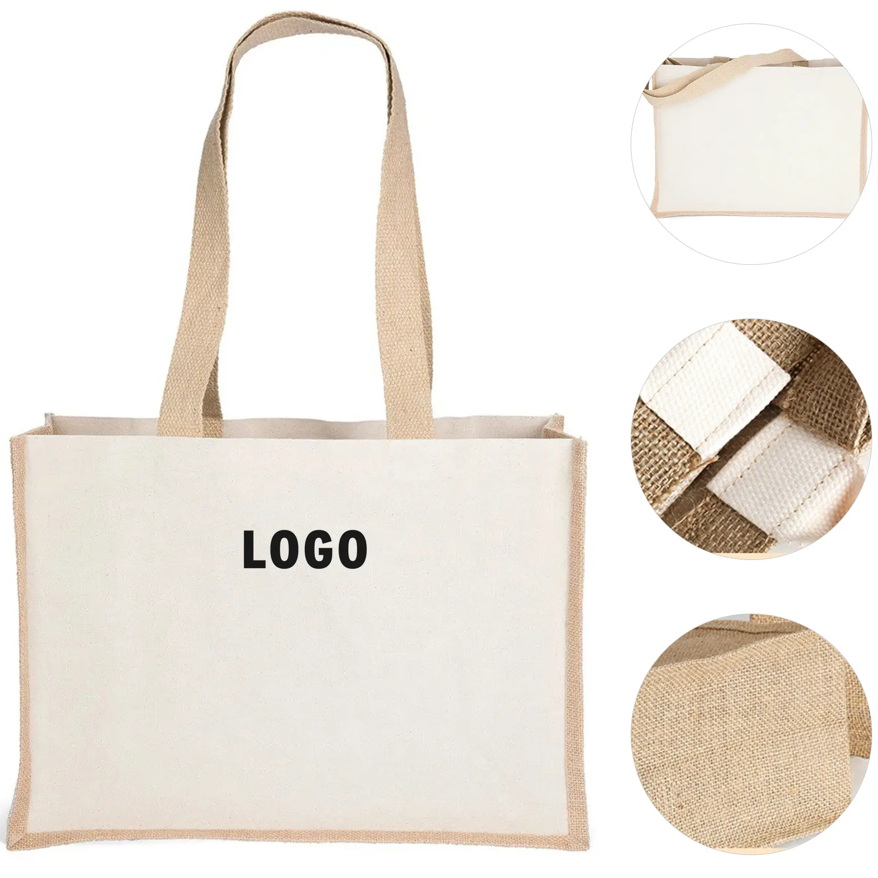 Sparkle Natural Cotton Tote Bag Reusable Jute Shopping Tote 2