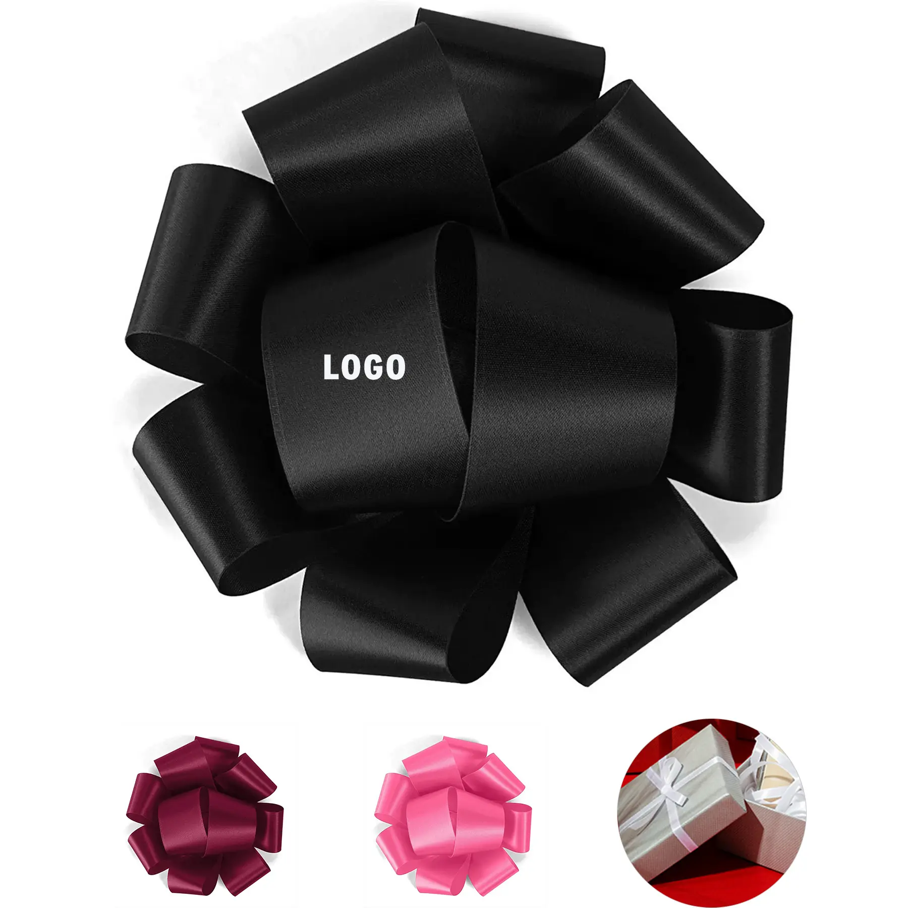 Custom Imprinted Satin Foil Bow Adhesive Backing 2