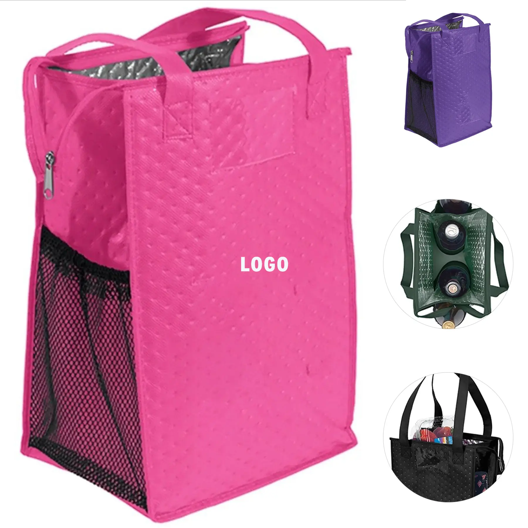 Sparkle Insulated Non Woven Lunch Tote Bag Keeps Food Hot Cold 2