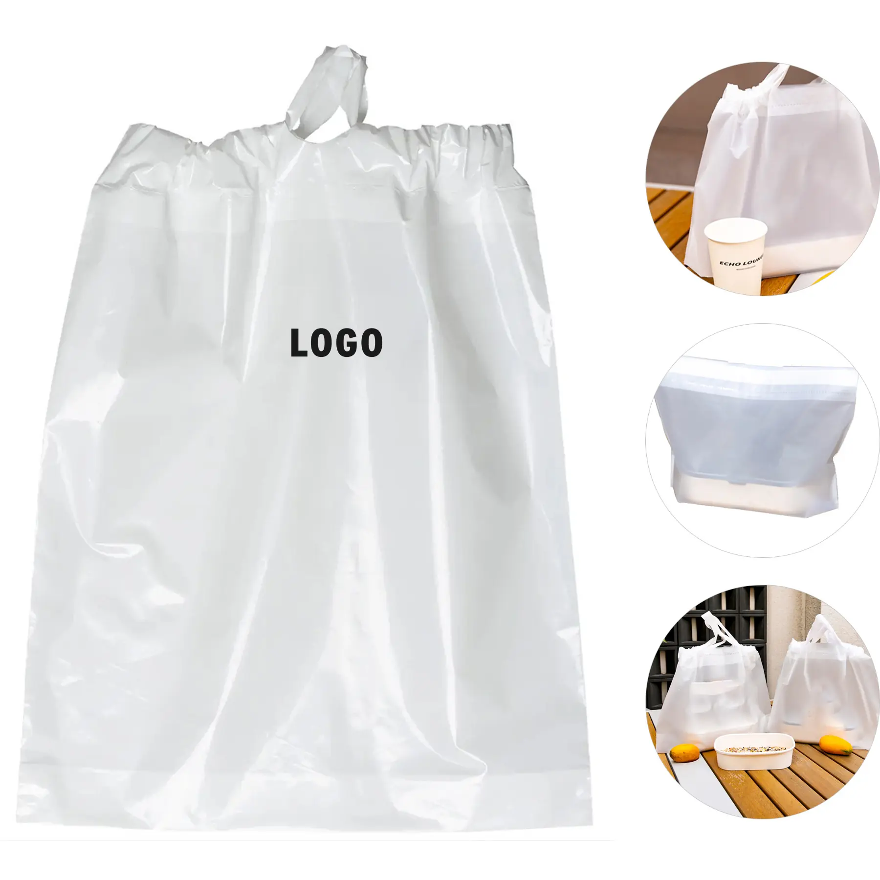 2.5 Mil Low Density Polyethylene Bag Cinch Handle Bottom Gusset 2