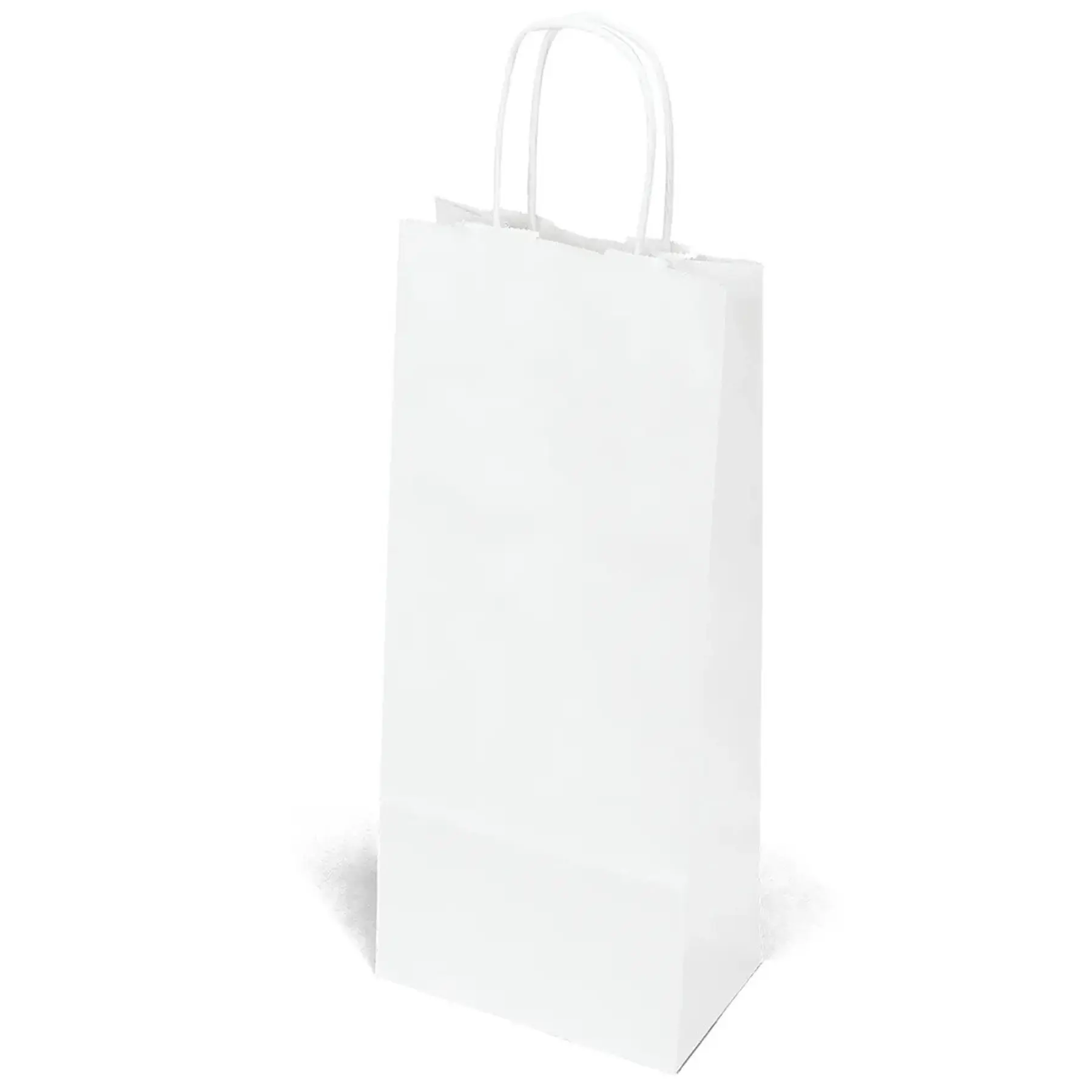 Twisted Handle White Kraft Wine Bottle Carry Bag