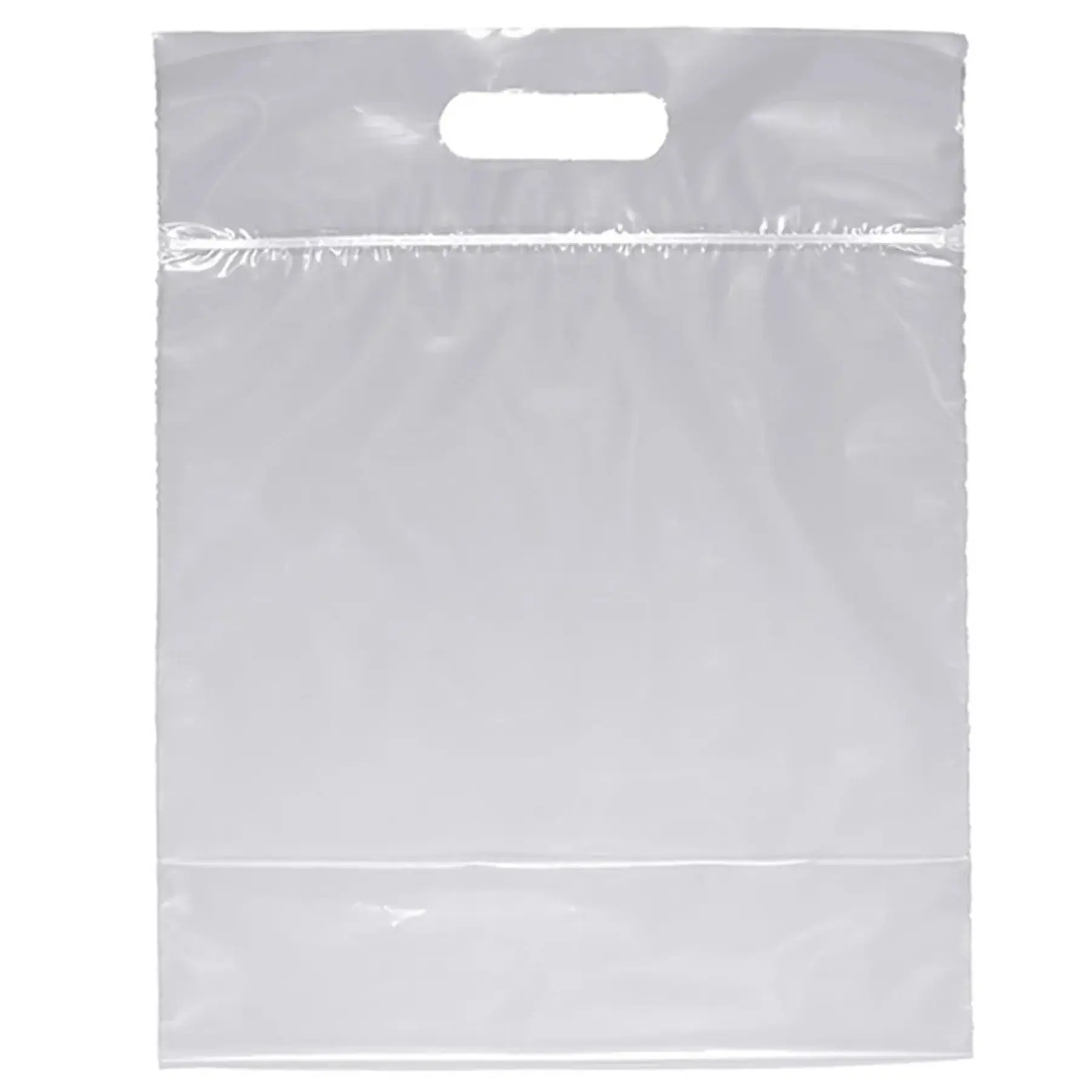 Clear Resealable Poly Tote Bags with Die Cut Handles