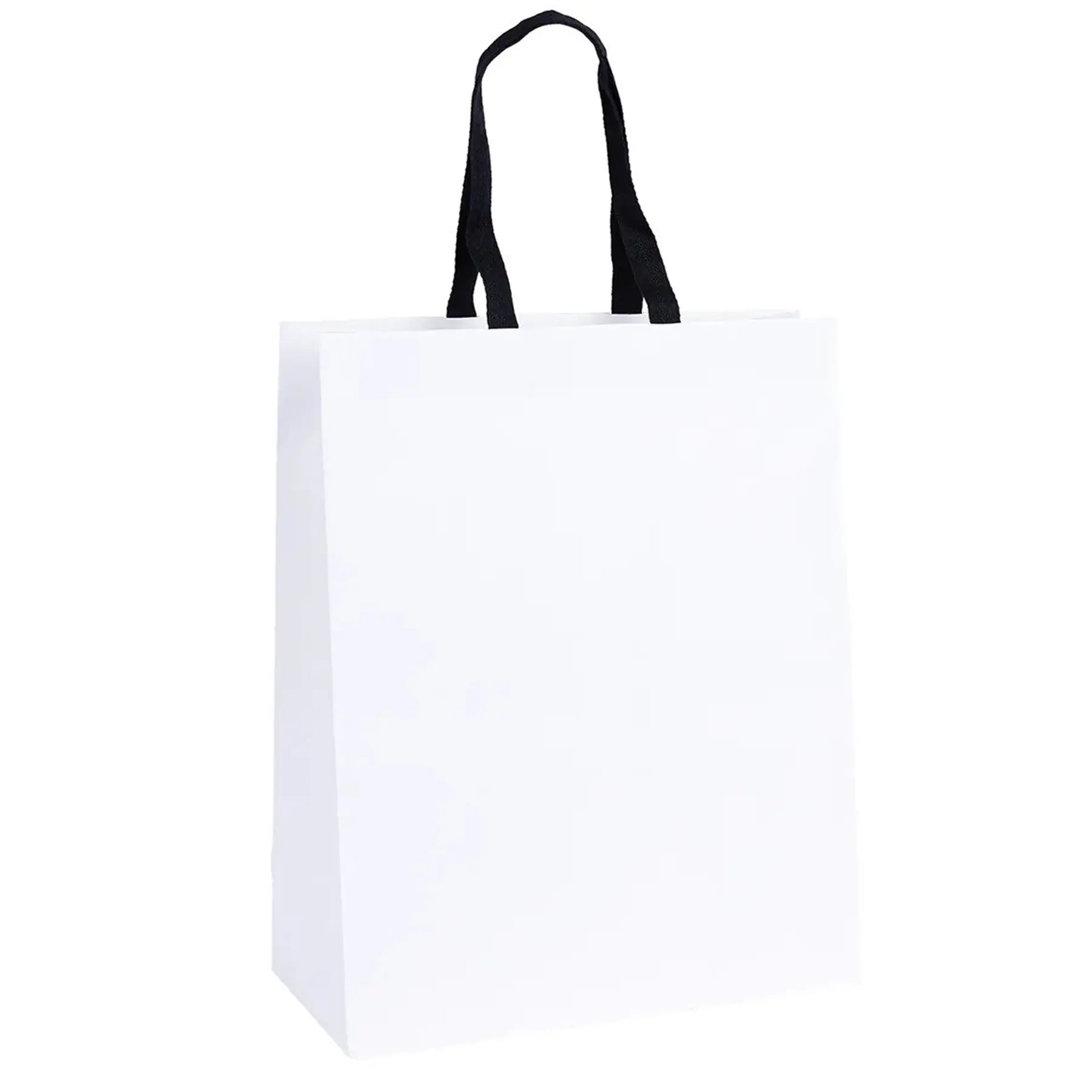 White Woven Handle Paper Tote Bag - Euro Style