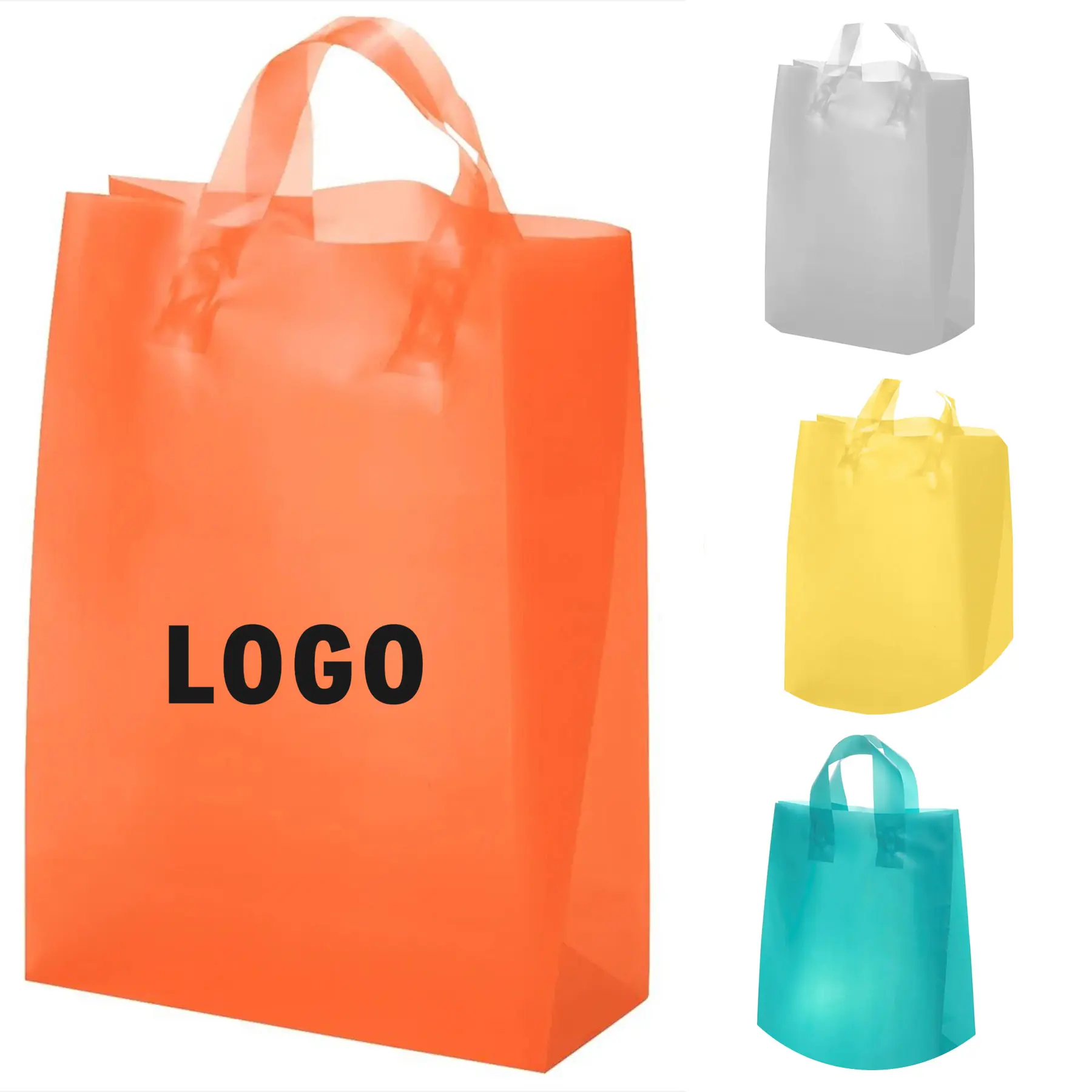 Frosted High Density Plastic Shopping Bag Foil Print Loop Handles 2