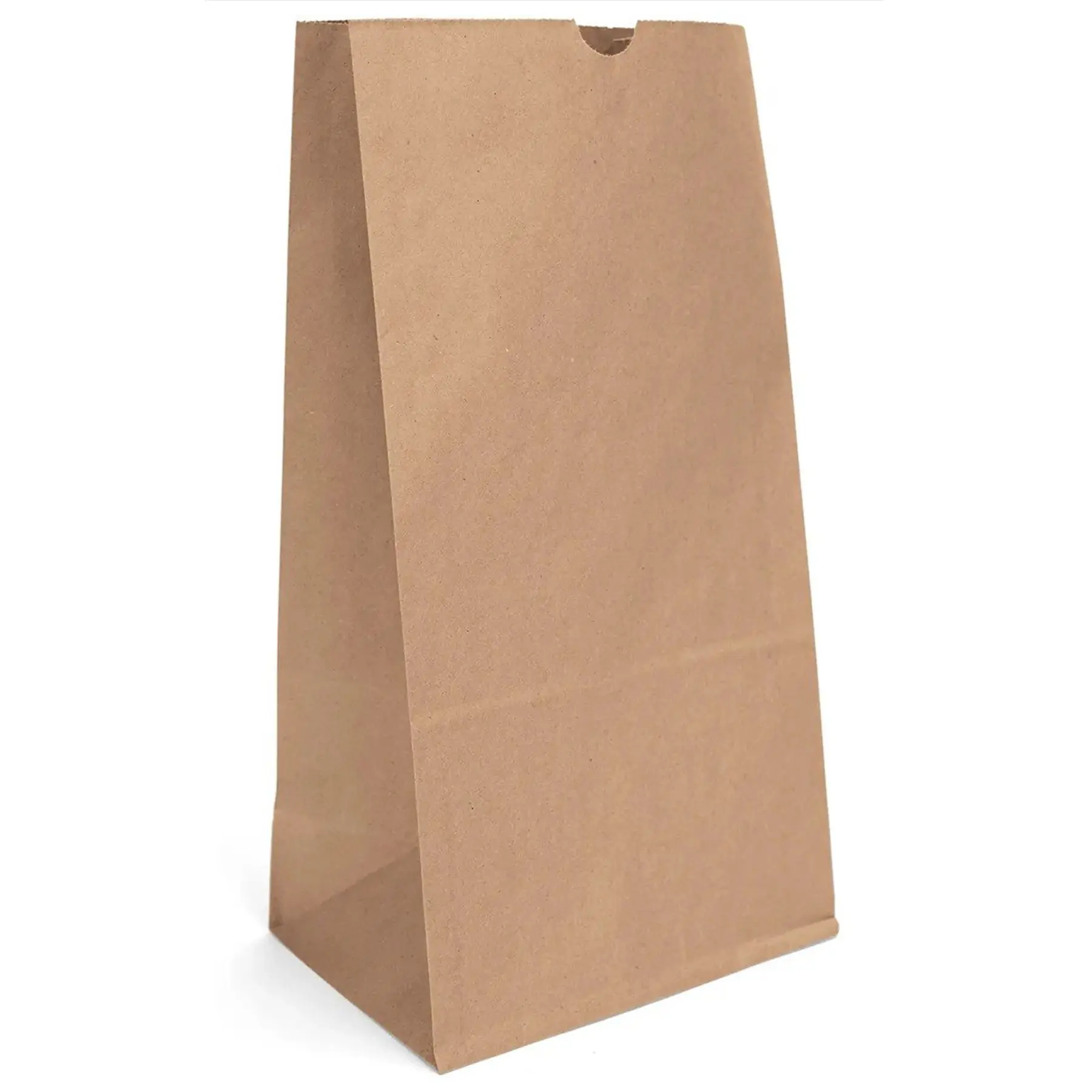 Brown Kraft Paper Shopping Bag Serrated Top Side Gusset