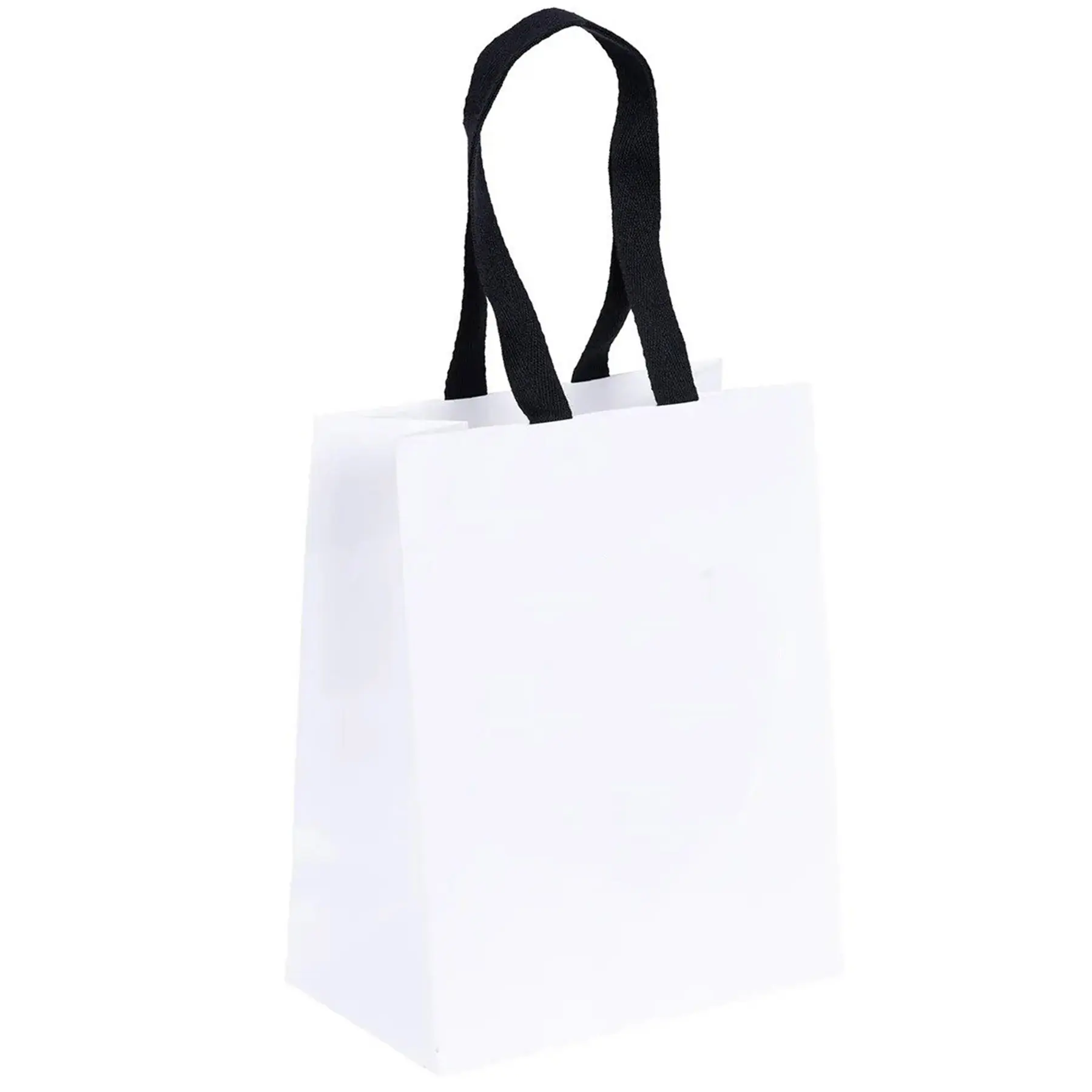 European Style White Woven Handle Paper Tote Bag