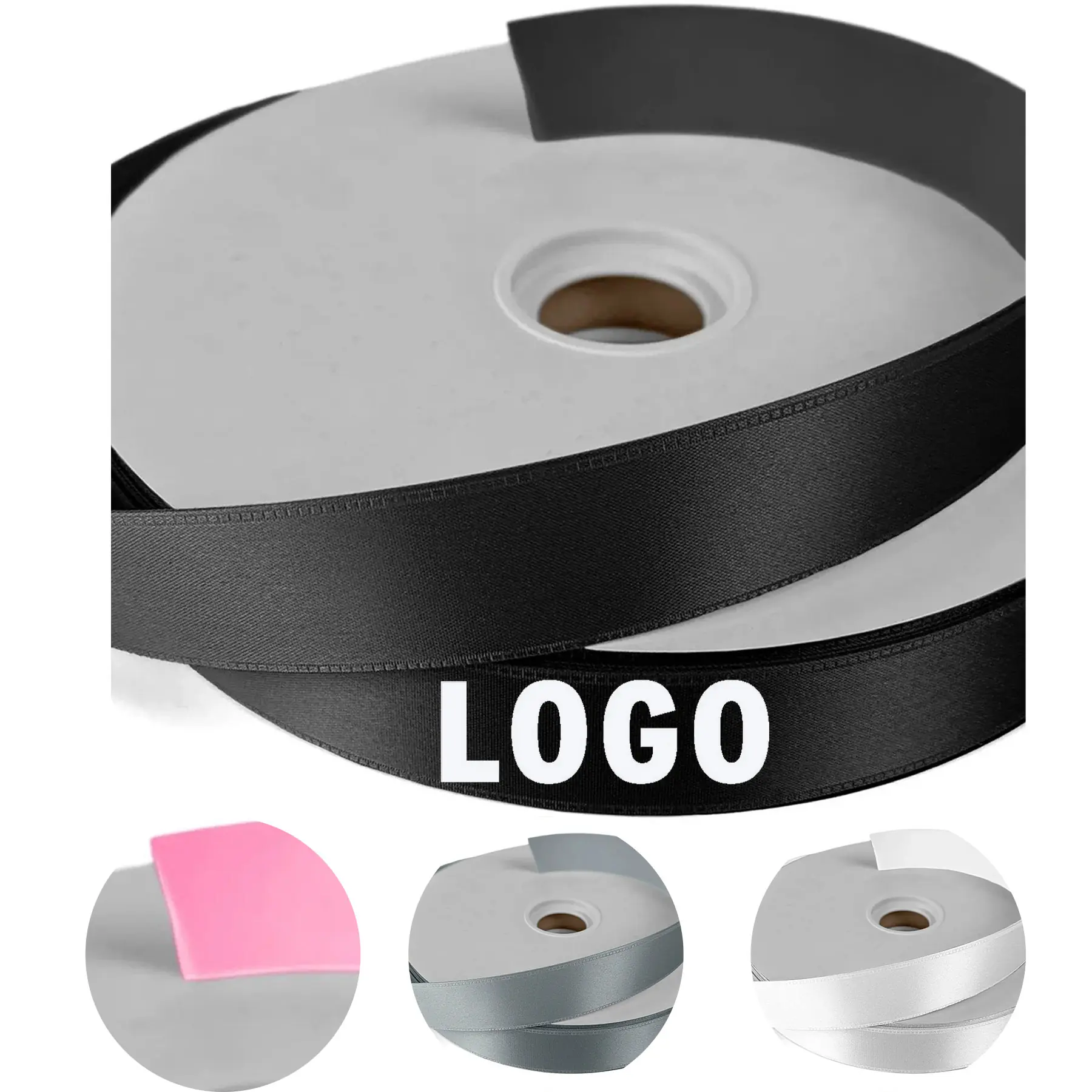 Custom Foil Print Satin Ribbon Roll 50 Yards Personalizable Badge Ribbon 2