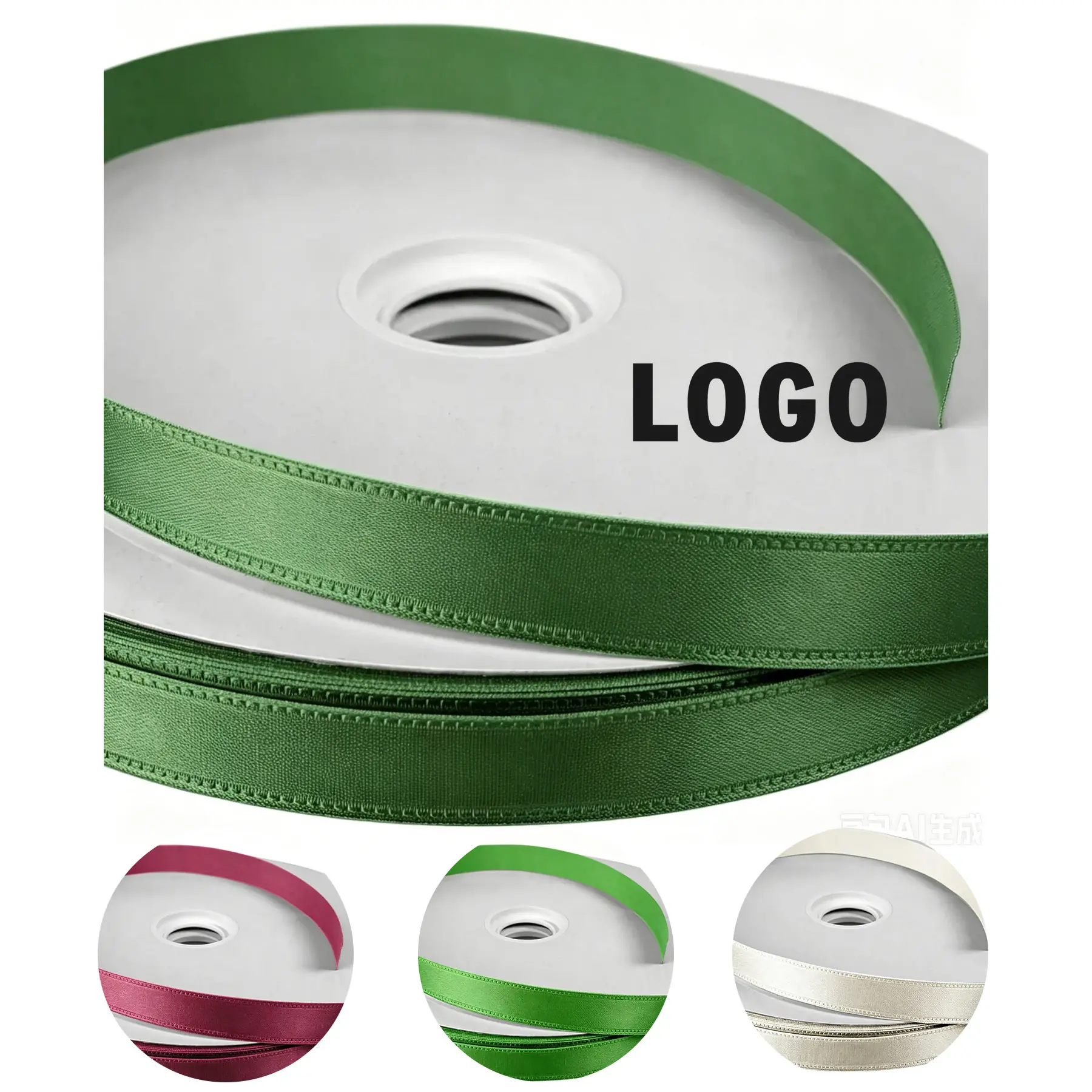 Foil Print Satin Ribbon Roll 25 Yards Customizable 2