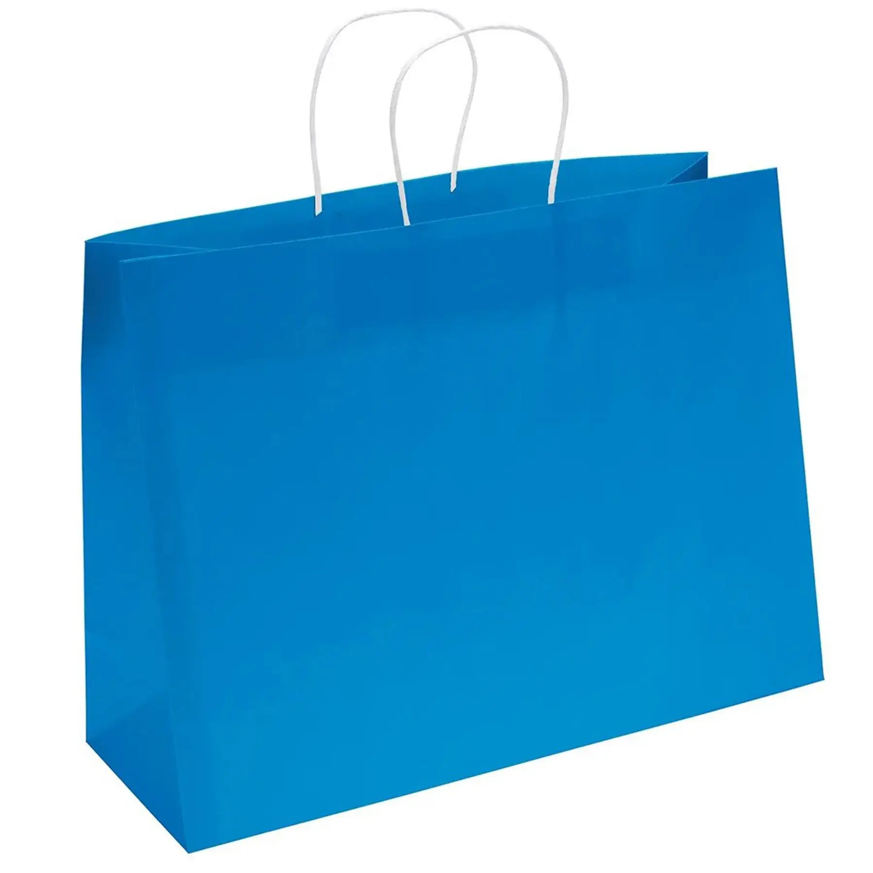 Multicolor 75lb Matte Paper Bags White Twist Handles Fold Top
