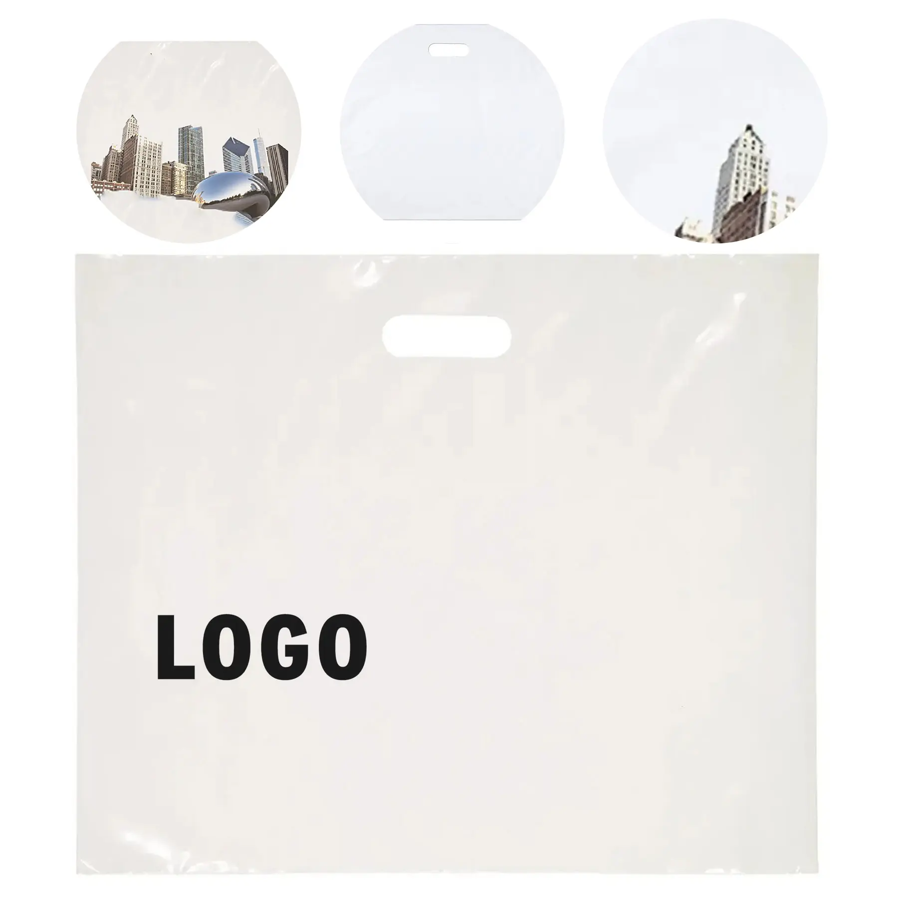 Custom Full Color Die Cut Plastic Bags with Handles 2