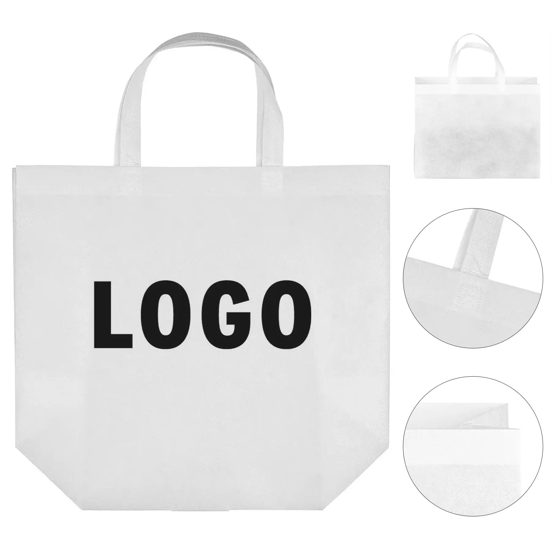 Eco Friendly Recycled PET Non Woven Tote Bag Double Sided Sublimation Custom 2