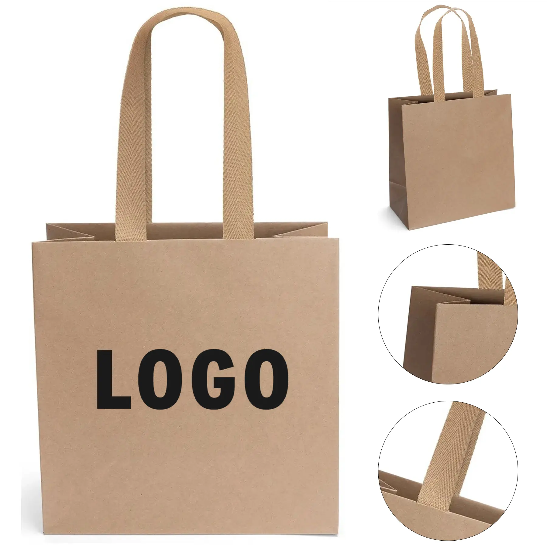Eco Kraft Brown Matte Laminated Eurotote Bag, Dynamic Color, Woven Handles 2