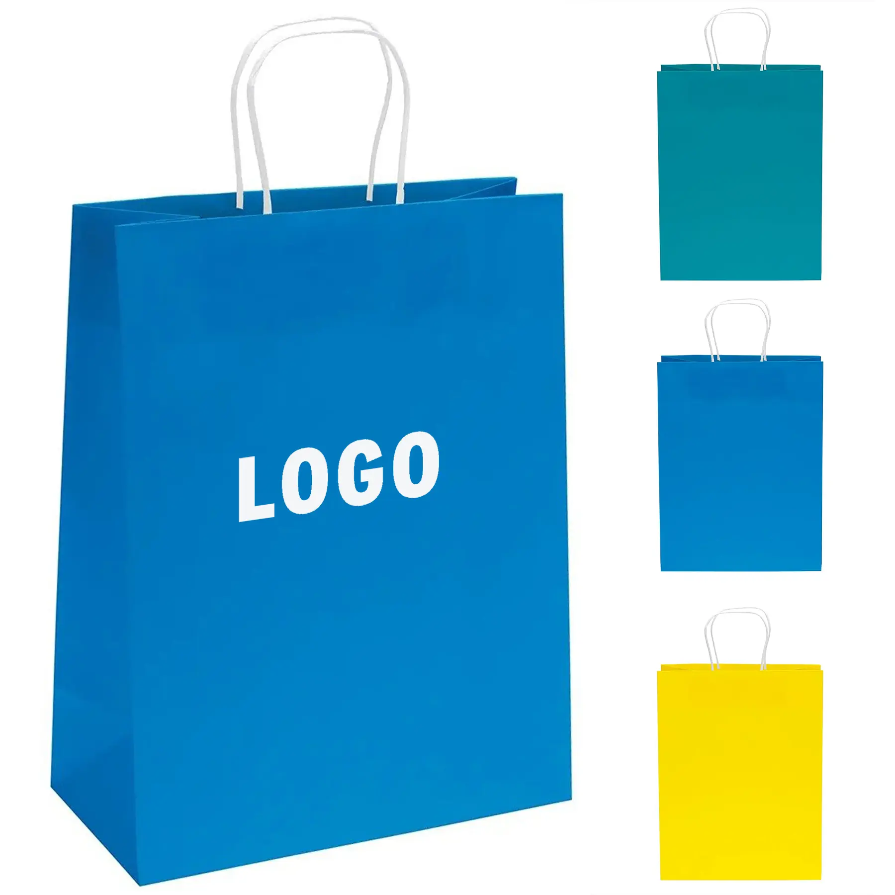 Foil Printed Matte Paper Gift Bags 3 Pack with Twisted Handles 2
