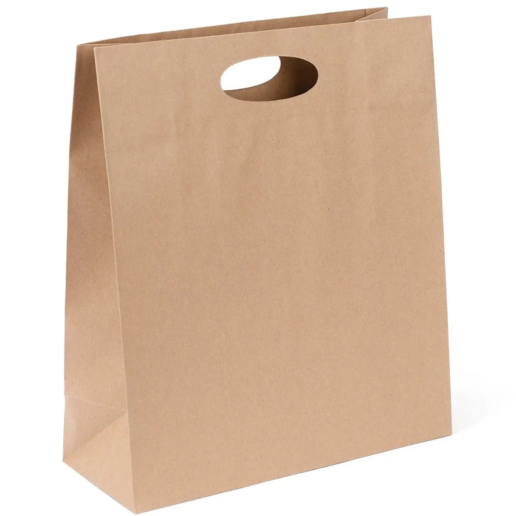 Recycled Eco Kraft Paper Shopping Bag Die Cut Handles