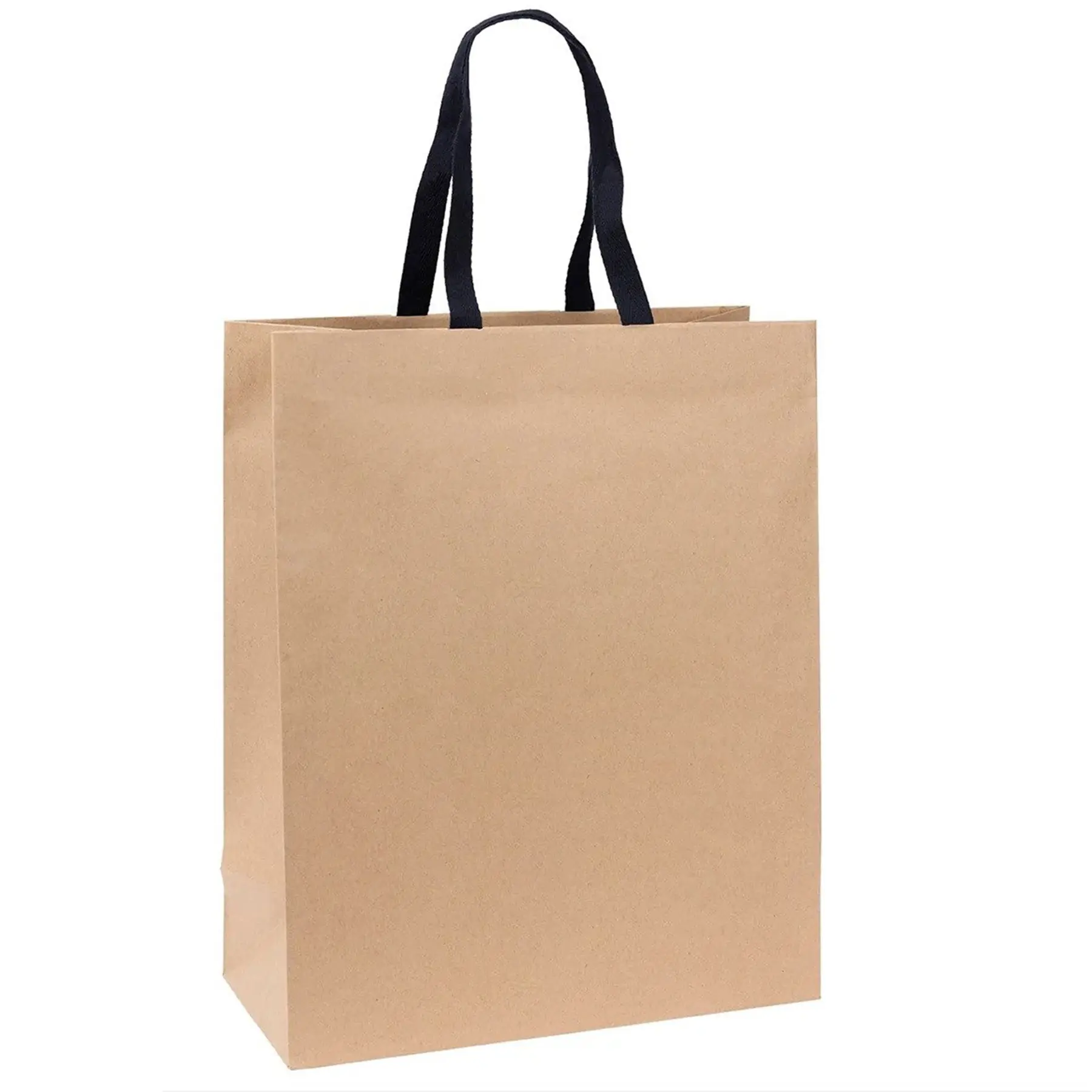 Recycled Kraft Paper Shopping Tote Woven Handles