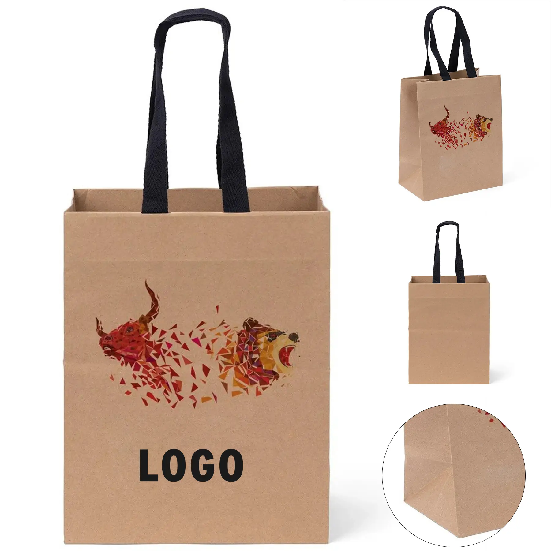 Eco Ash Woven Handle Recycled Kraft Paper Eurotote Chromatic 2