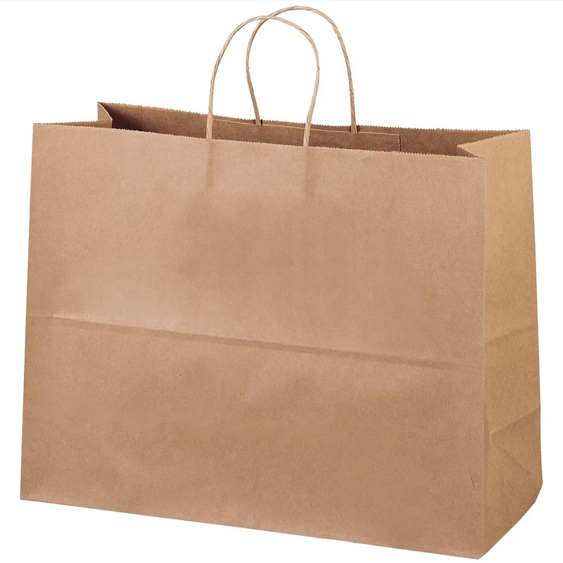 Brown Kraft Recycled Paper Shopping Bags with Handles