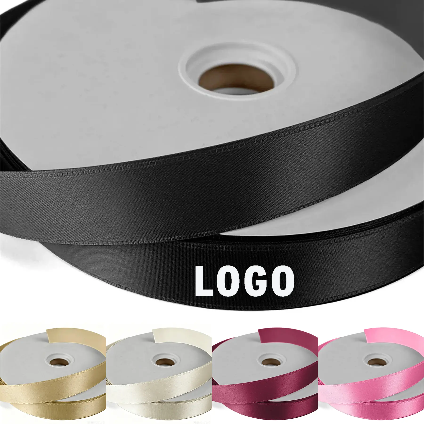 Custom Foil Satin Ribbon Roll 100 Yards 2