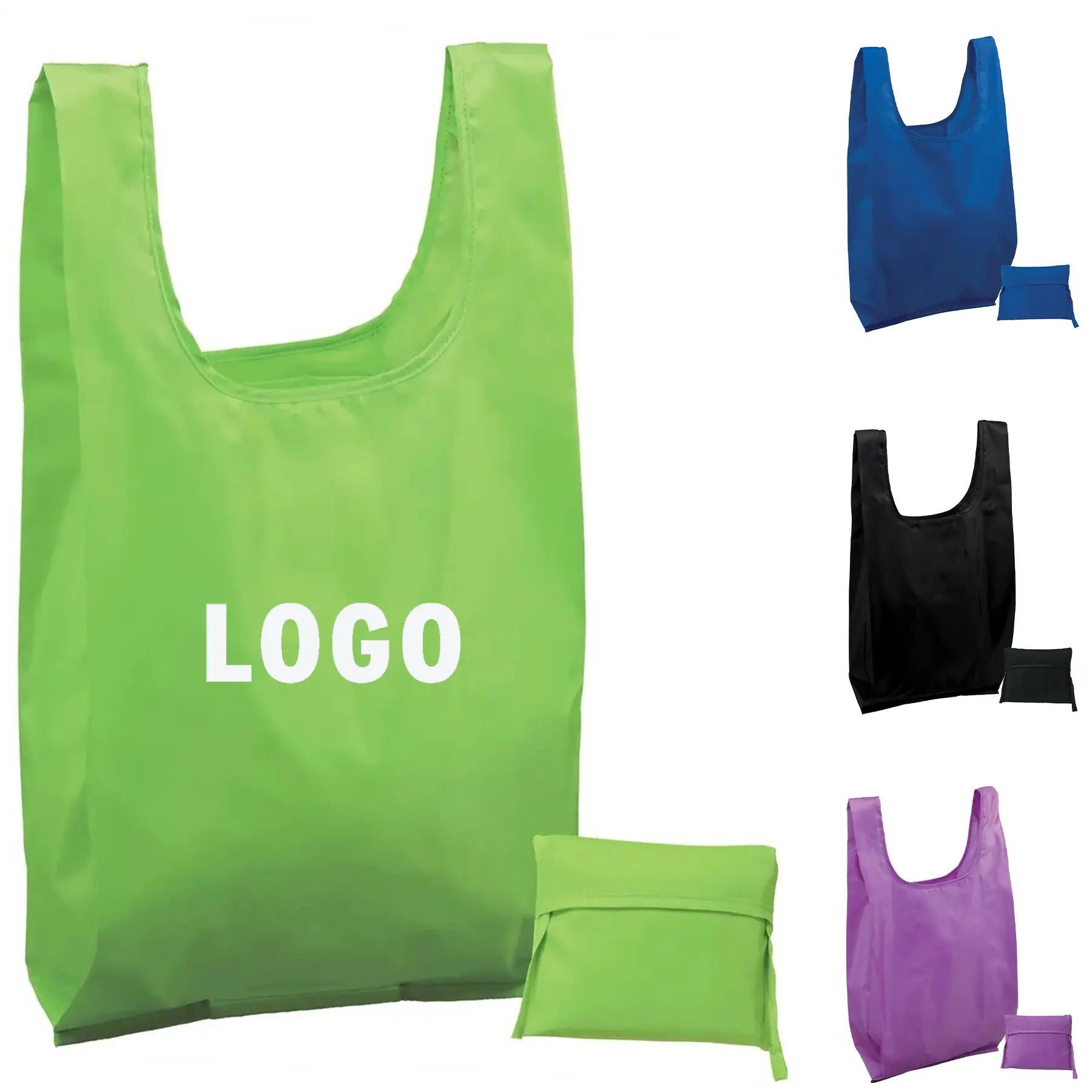 Lightweight Polyester Foldable Shopping Tote with Secret Interior Pocket 2