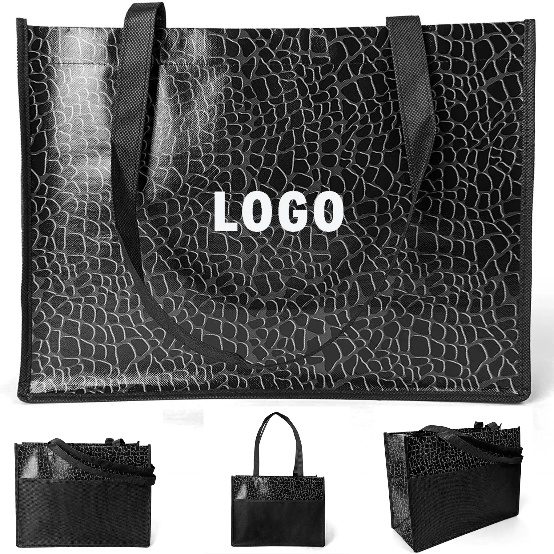 Classic Screen Printed Nonwoven Tote Bag Zipper Closure 2