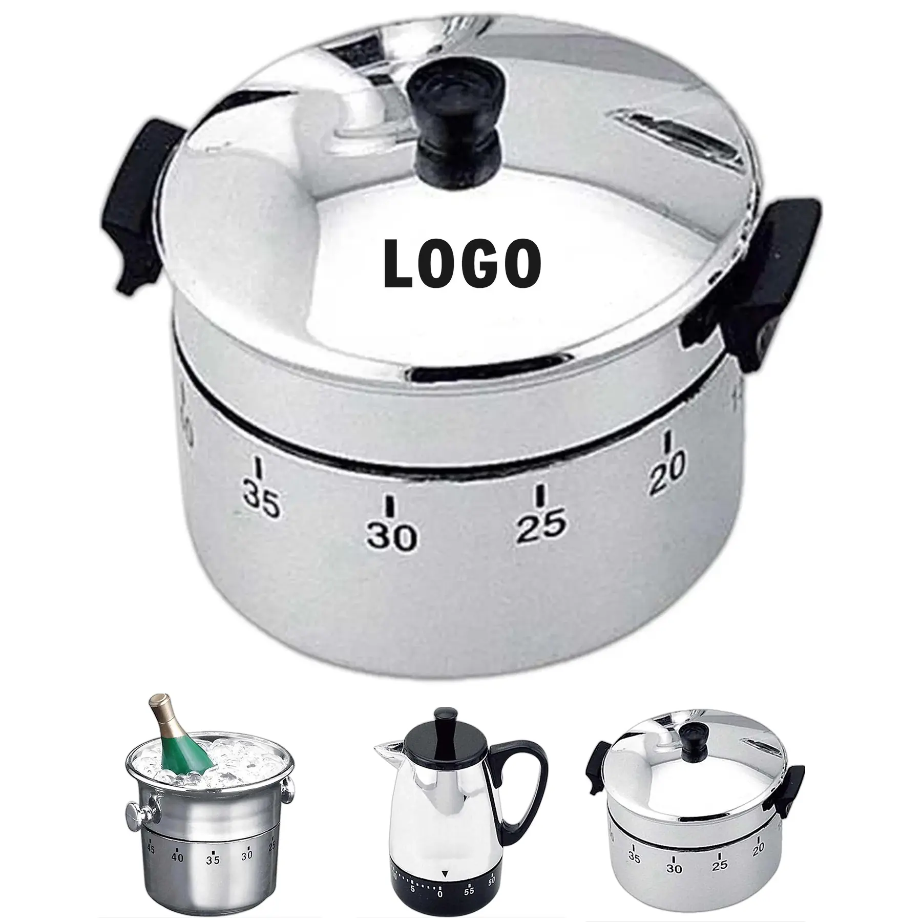 Polished Chrome 60 Minute Kitchen Timer 2