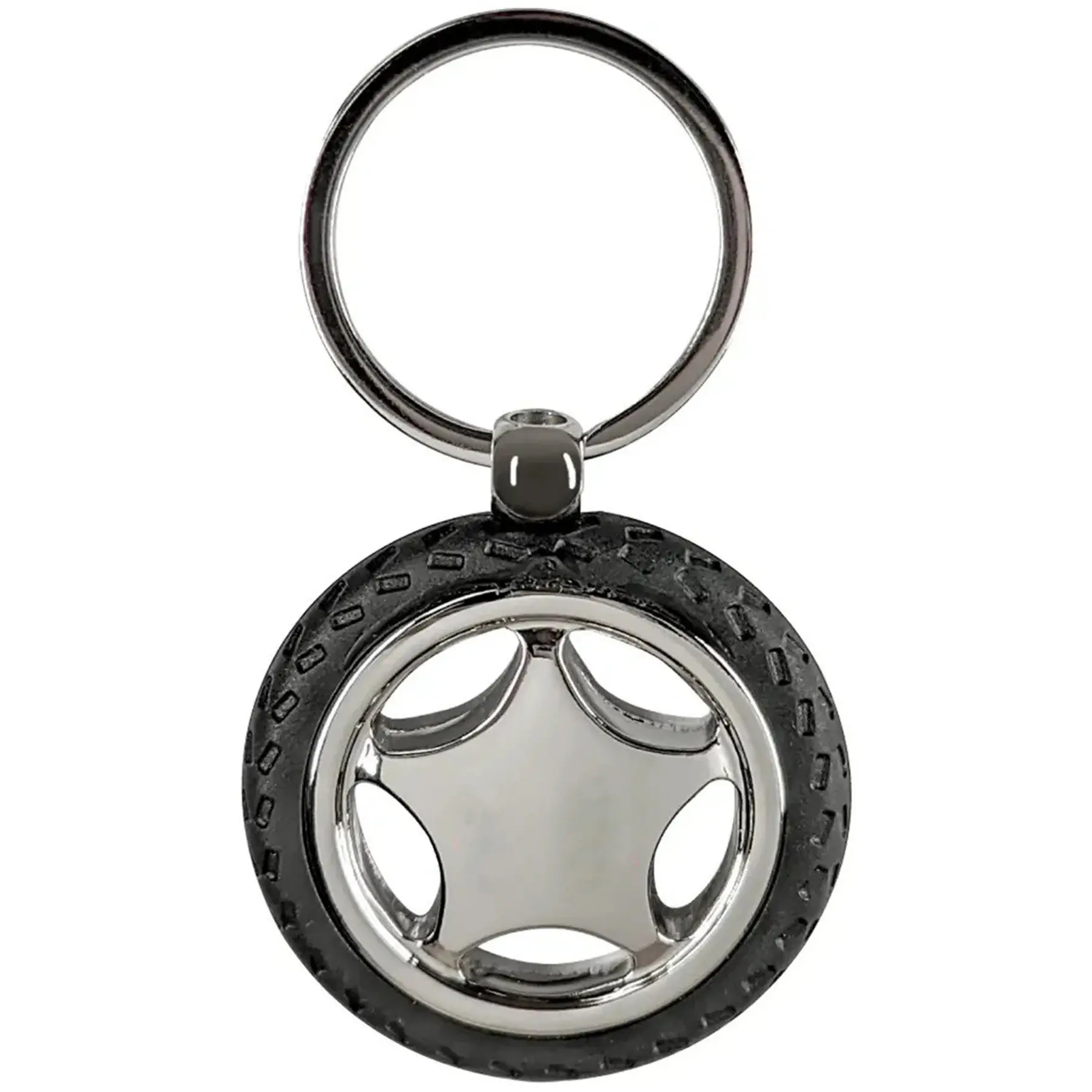 Personalized Rubber Metal Tire Keychain