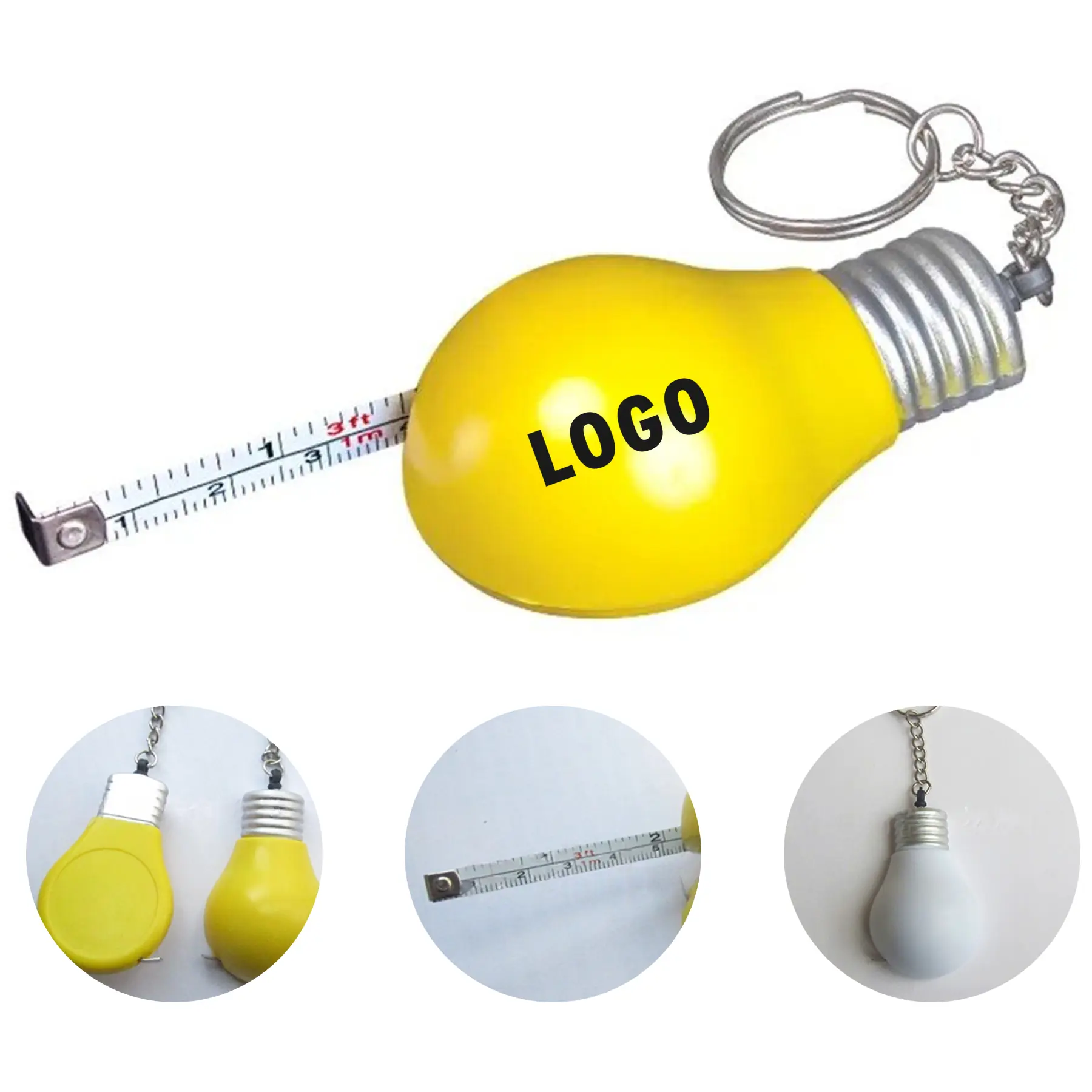 Mini Bulb Tape Measure Keyring 2