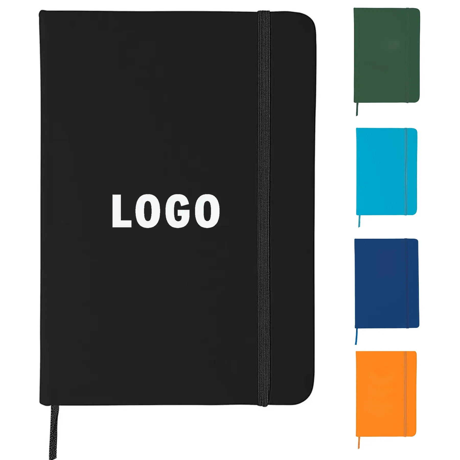 Smooth Touch Hardcover Journal Notebook with Ribbon Bookmark and Elastic Closure 2
