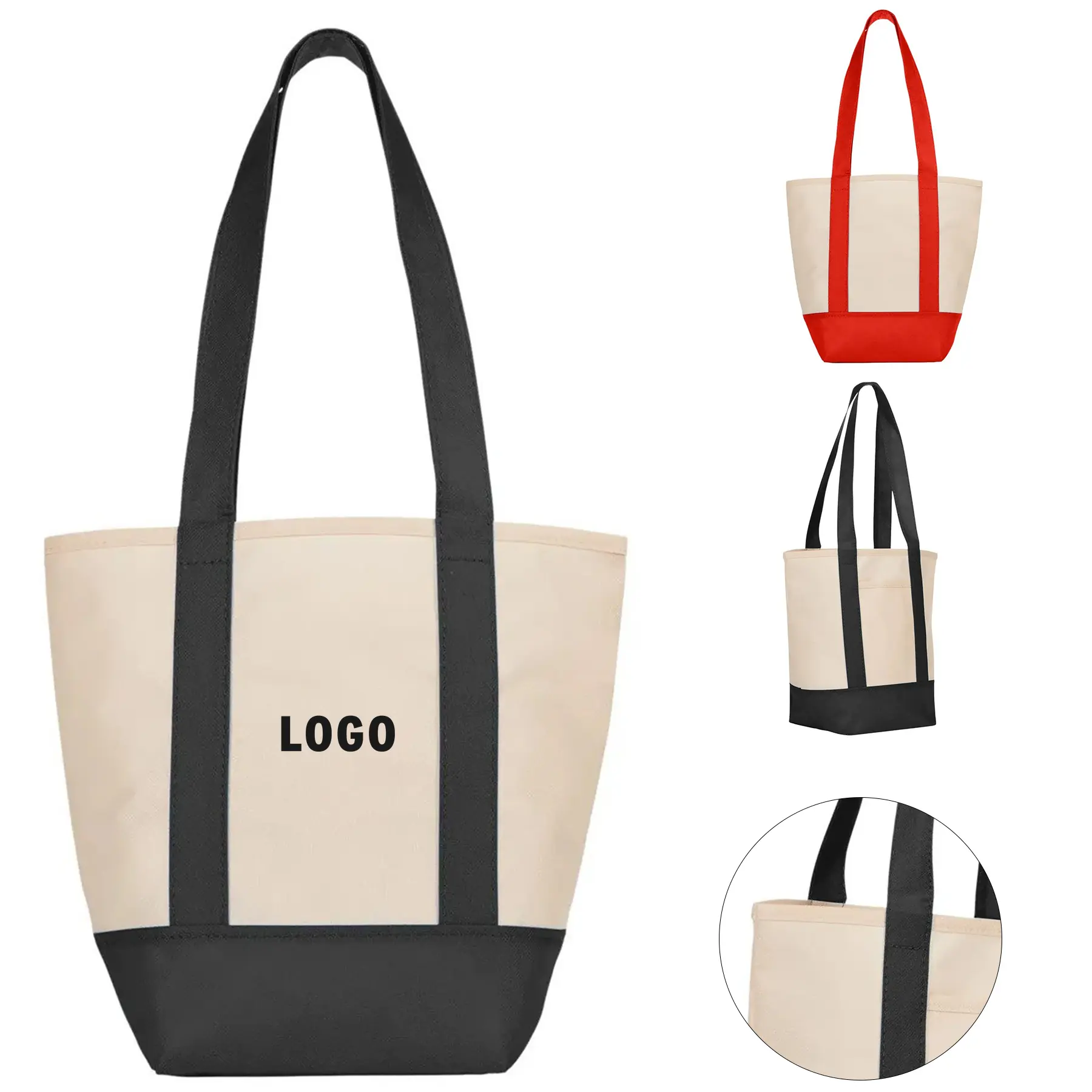 Reusable Non-Woven Mini Tote with Front Pocket - Lightweight Shopping Bag for Small Items 2